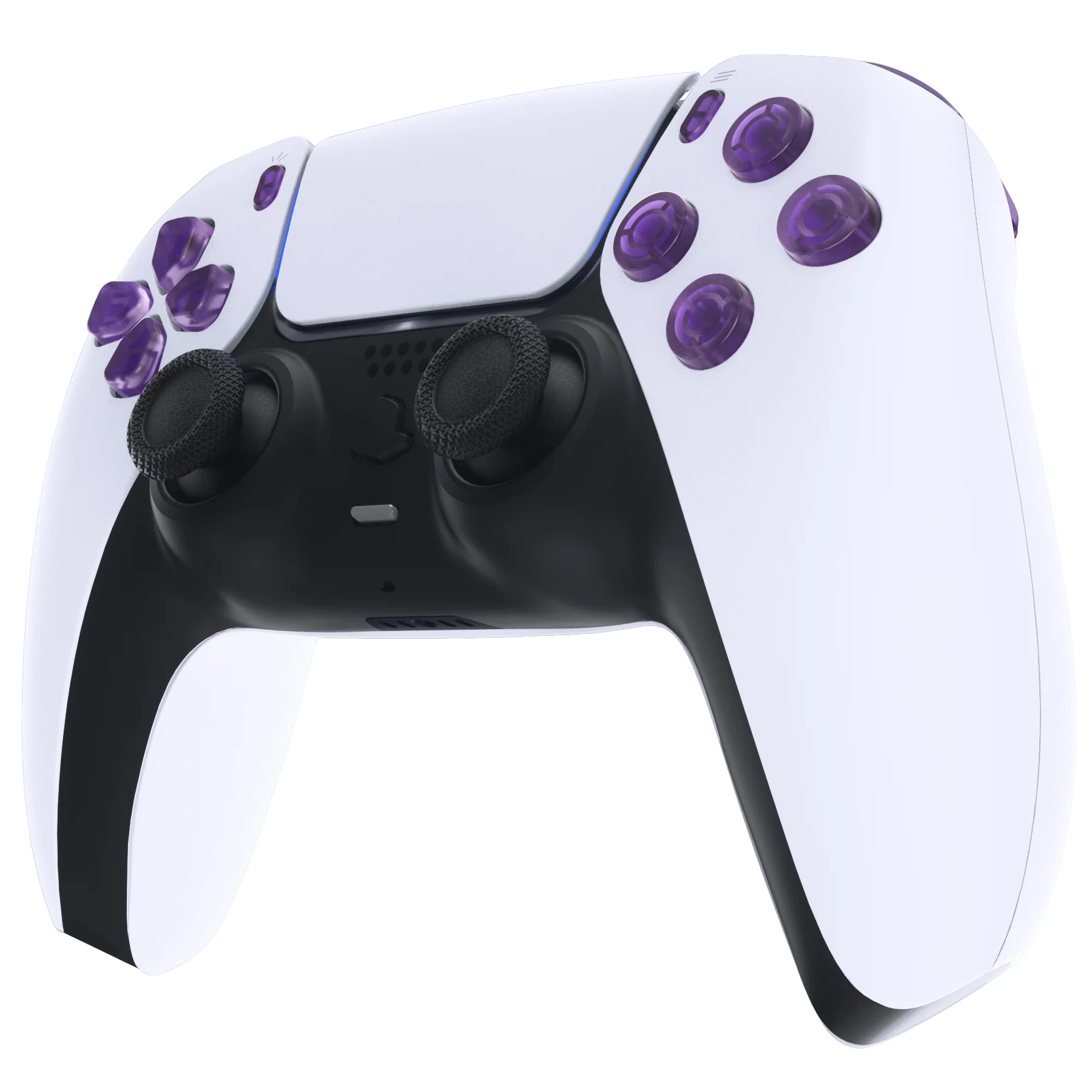 eXtremeRate Replacement Full Set Buttons Compatible with PS5 Controller BDM-010/020 - Clear Atomic Purple - Image 4