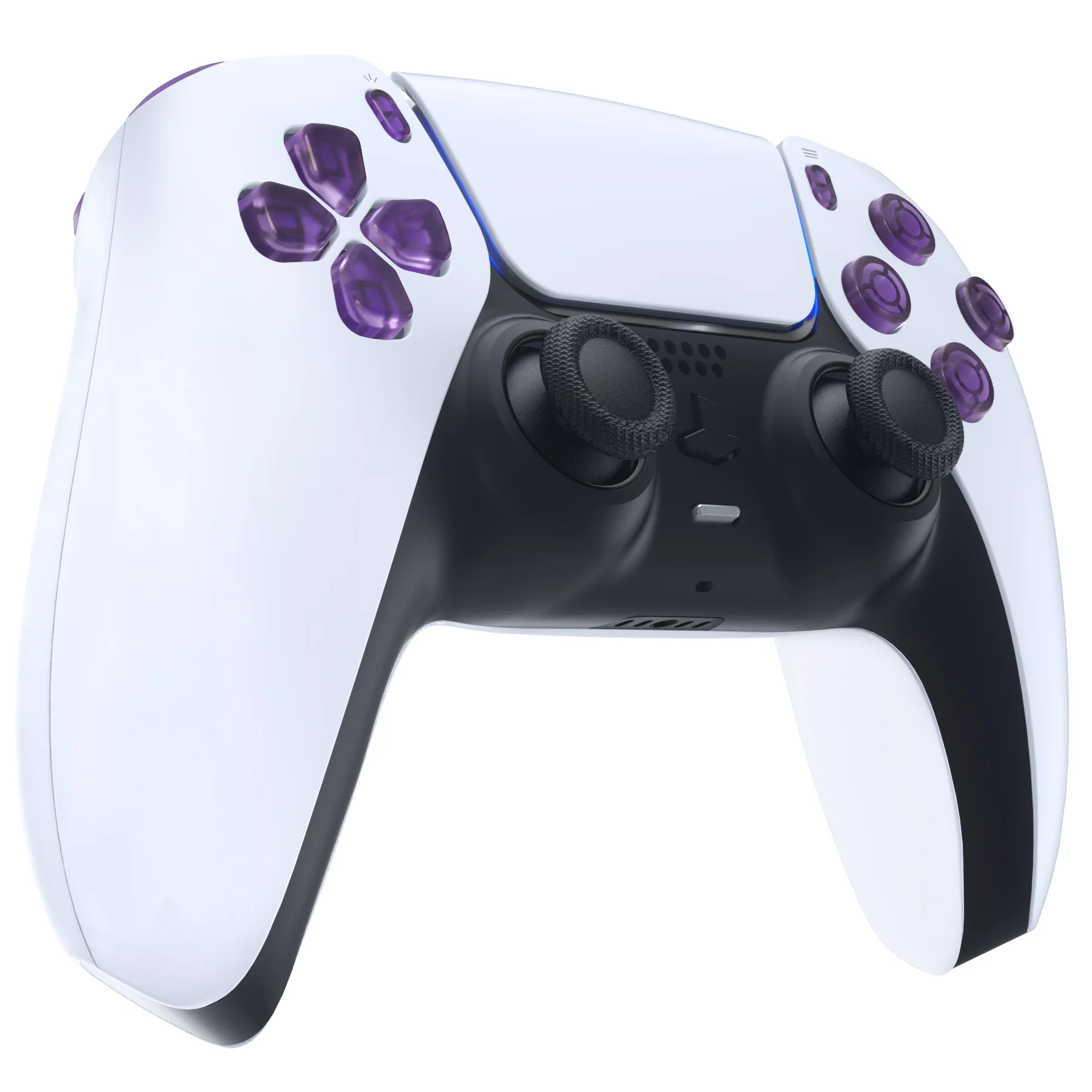 eXtremeRate Replacement Full Set Buttons Compatible with PS5 Controller BDM-010/020 - Clear Atomic Purple - Image 5