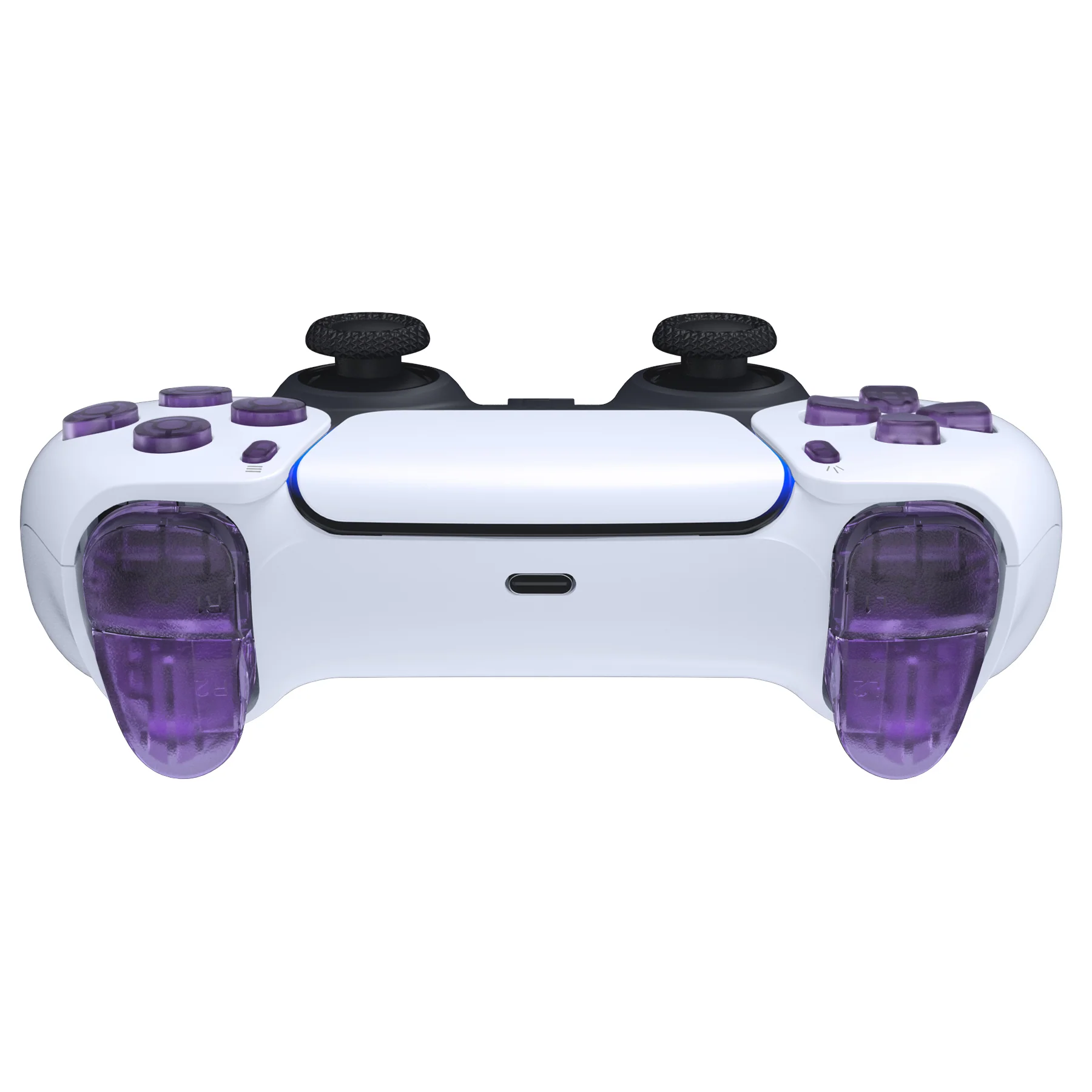 eXtremeRate Replacement Full Set Buttons Compatible with PS5 Controller BDM-010/020 - Clear Atomic Purple - Image 7