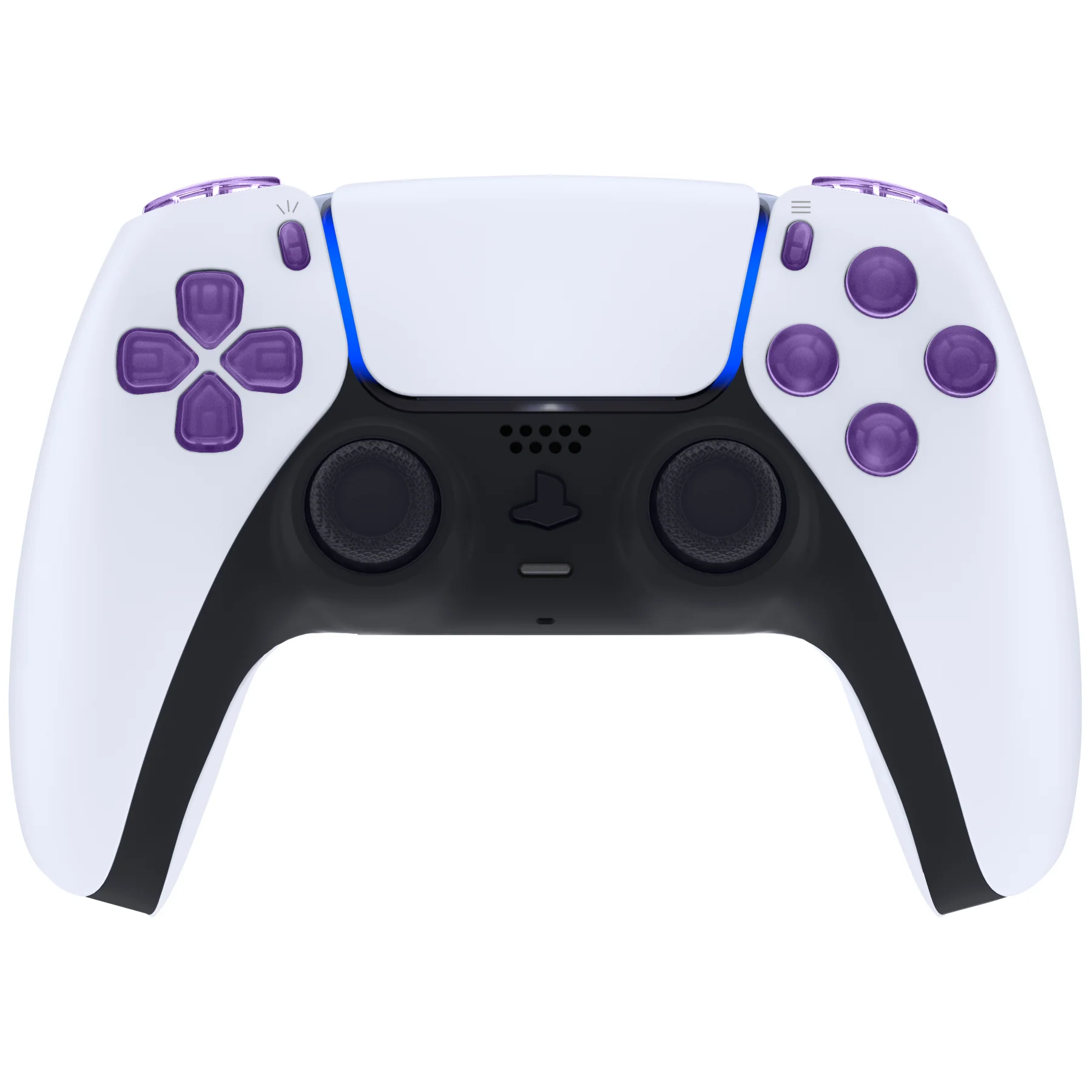 eXtremeRate Replacement Full Set Buttons Compatible with PS5 Controller BDM-030/040/050/060 - Clear Atomic Purple - Image 4