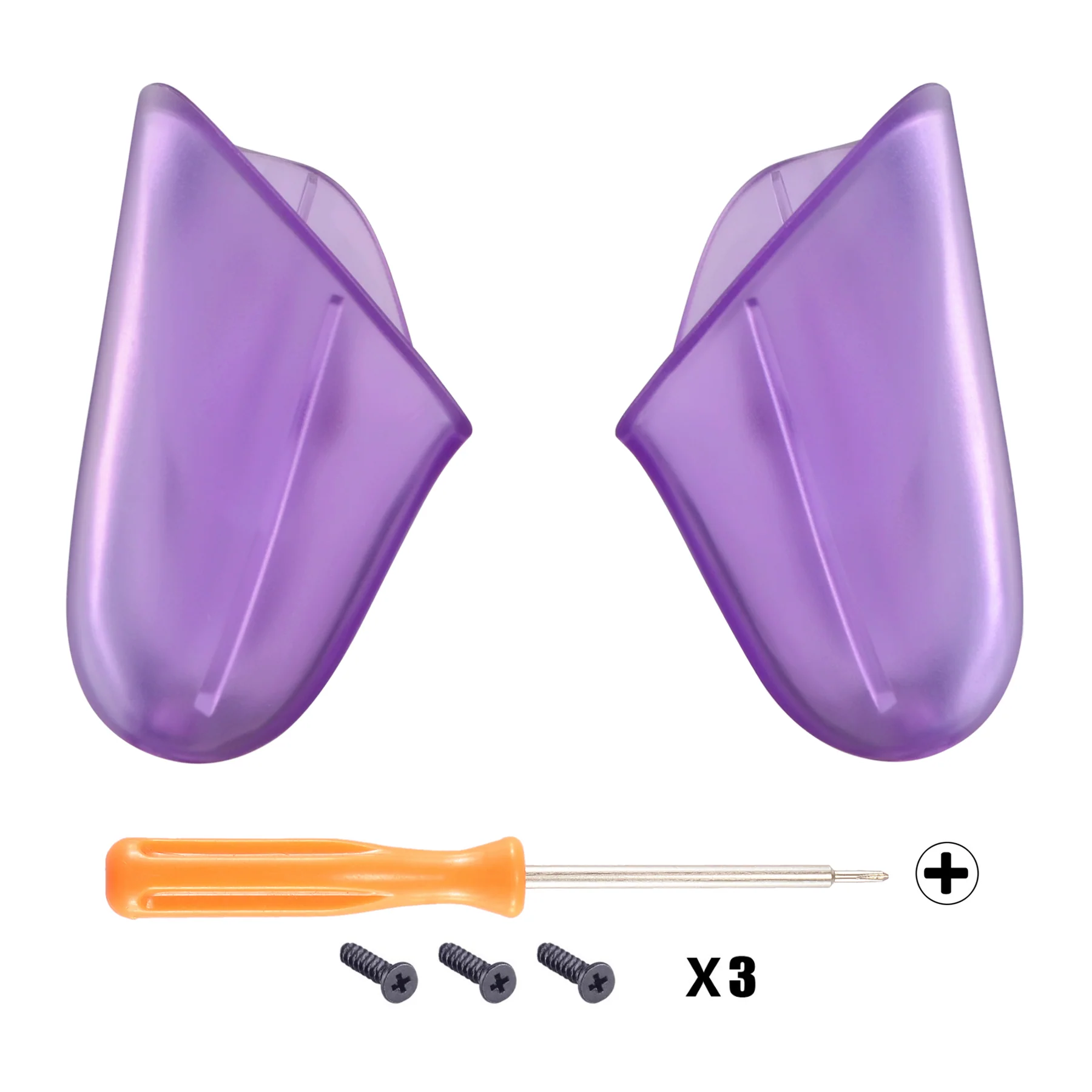 eXtremeRate Replacement Handle Grips for Nintendo Switch Pro Controller - Clear Atomic Purple - Image 2