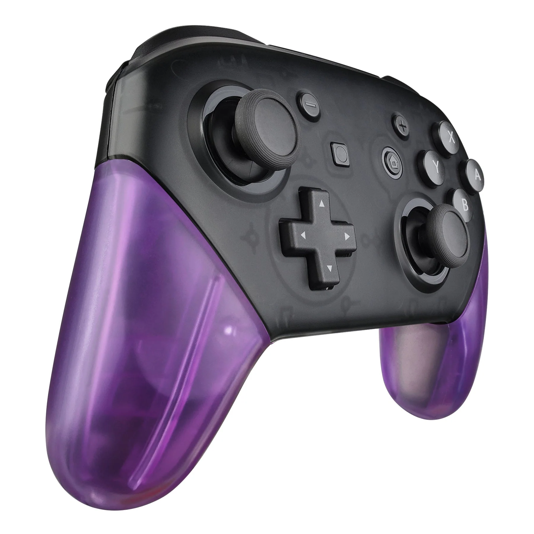 eXtremeRate Replacement Handle Grips for Nintendo Switch Pro Controller - Clear Atomic Purple - Image 4