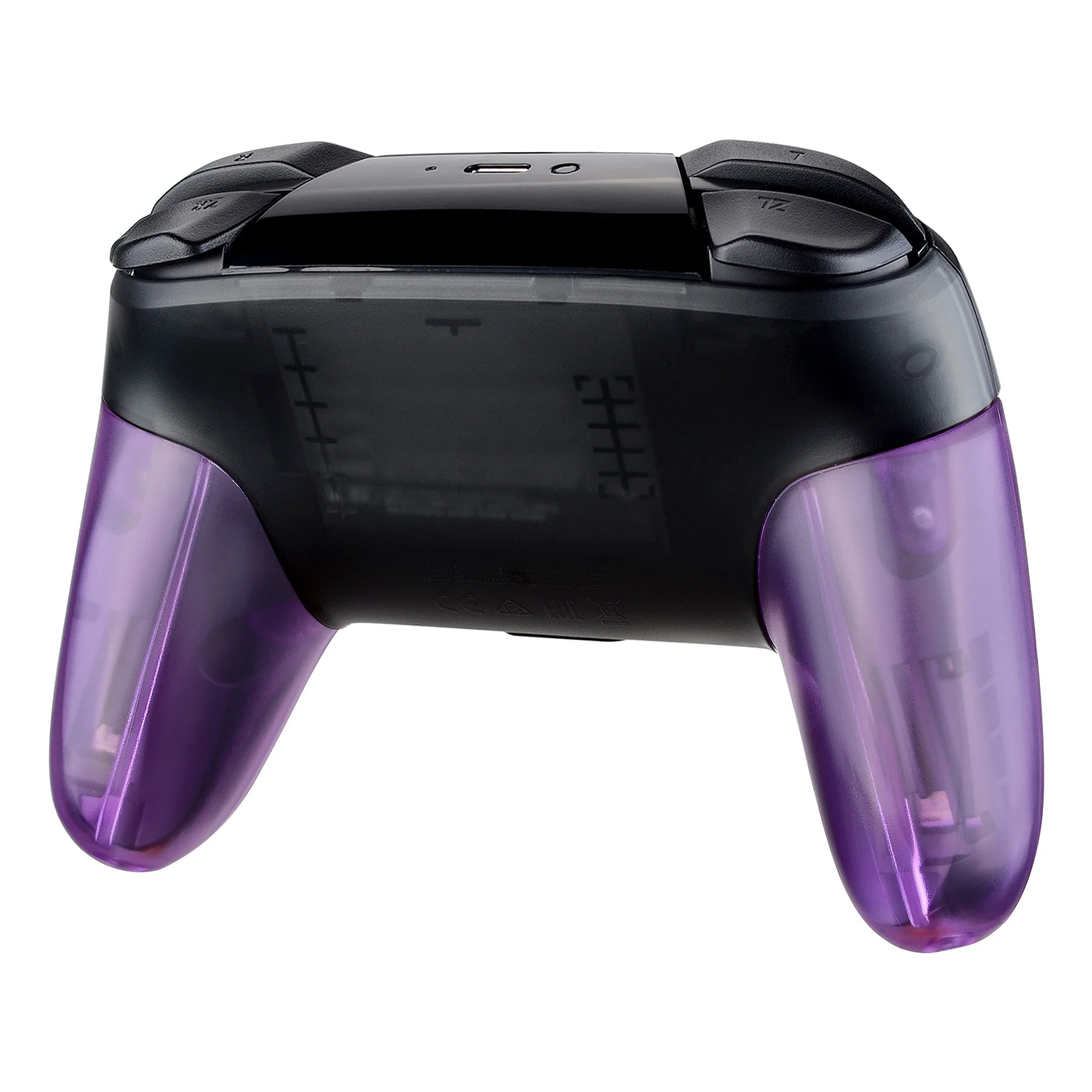 eXtremeRate Replacement Handle Grips for Nintendo Switch Pro Controller - Clear Atomic Purple - Image 5