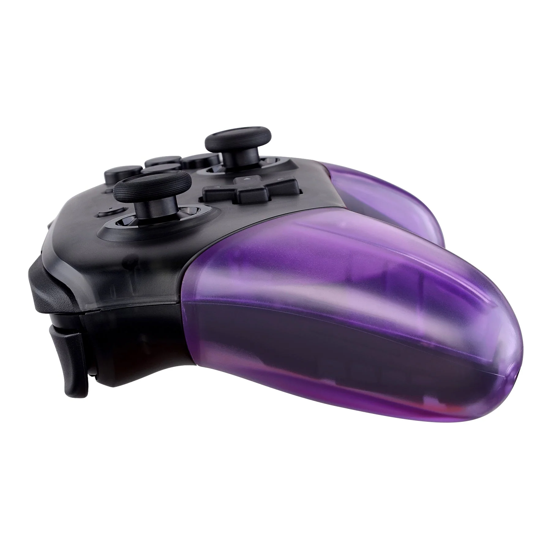 eXtremeRate Replacement Handle Grips for Nintendo Switch Pro Controller - Clear Atomic Purple - Image 6