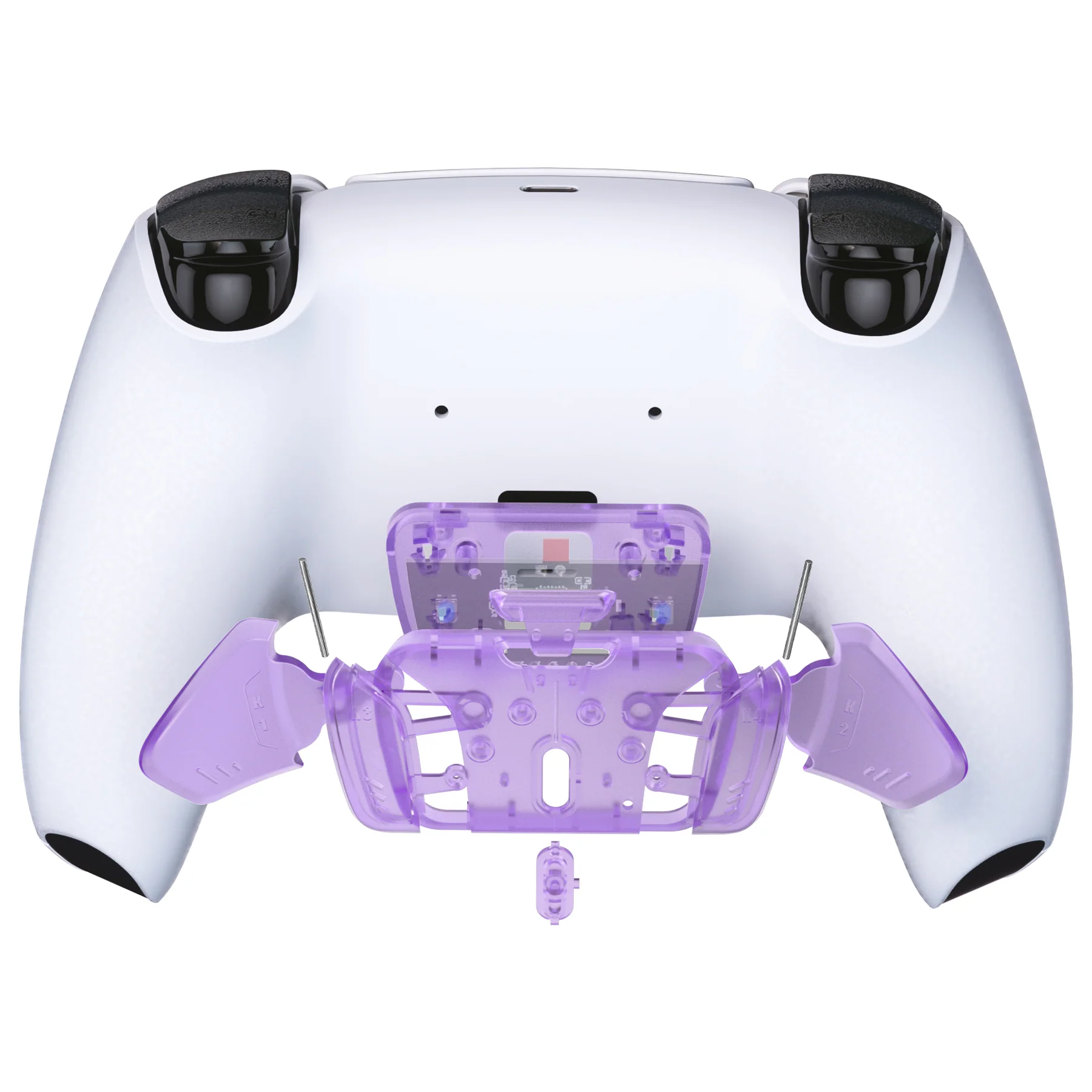 eXtremeRate Replacement Redesigned K1 K2 K3 K4 Back Buttons Housing Shell for eXtremeRate RISE4 Remap Kit, Compatible with PS5 Controller - Clear Atomic Purple - Image 6