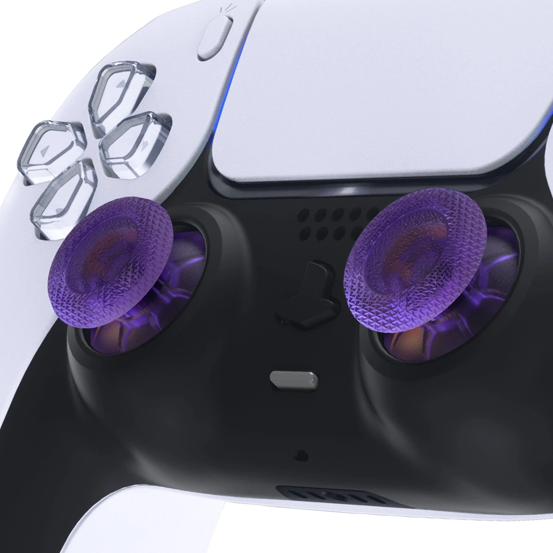 eXtremeRate Replacement Thumbsticks Analog Stick Joystick Compatible with PS5 & PS4 All Model Controller - Clear Atomic Purple - Image 2