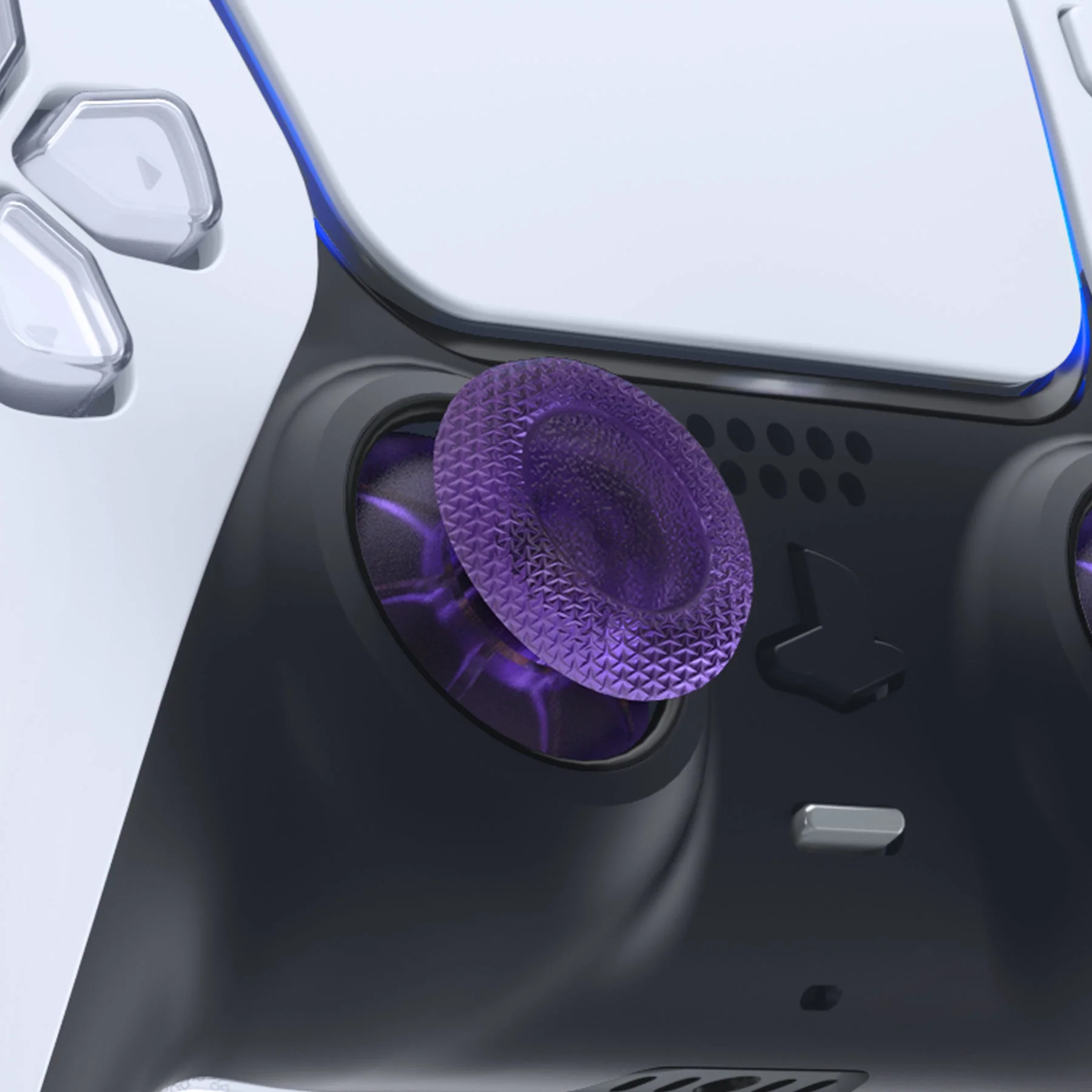 eXtremeRate Replacement Thumbsticks Analog Stick Joystick Compatible with PS5 & PS4 All Model Controller - Clear Atomic Purple - Image 3