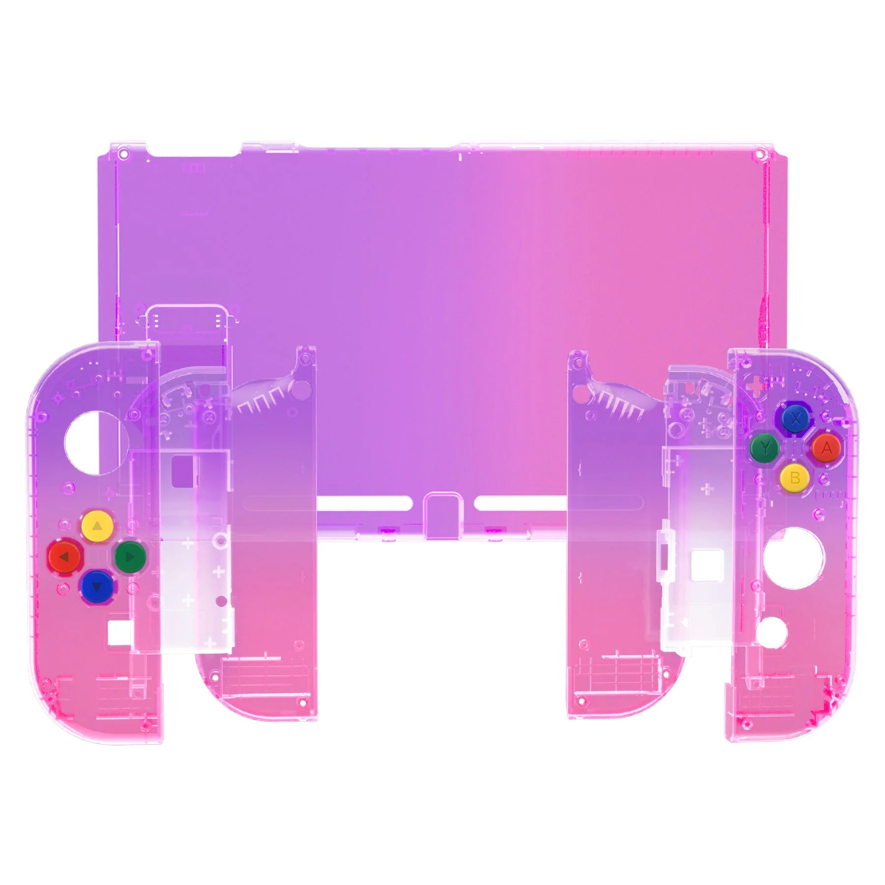 eXtremeRate Replacement Full Set Shells with Buttons for Nintendo Switch - Clear Atomic Purple - Image 7