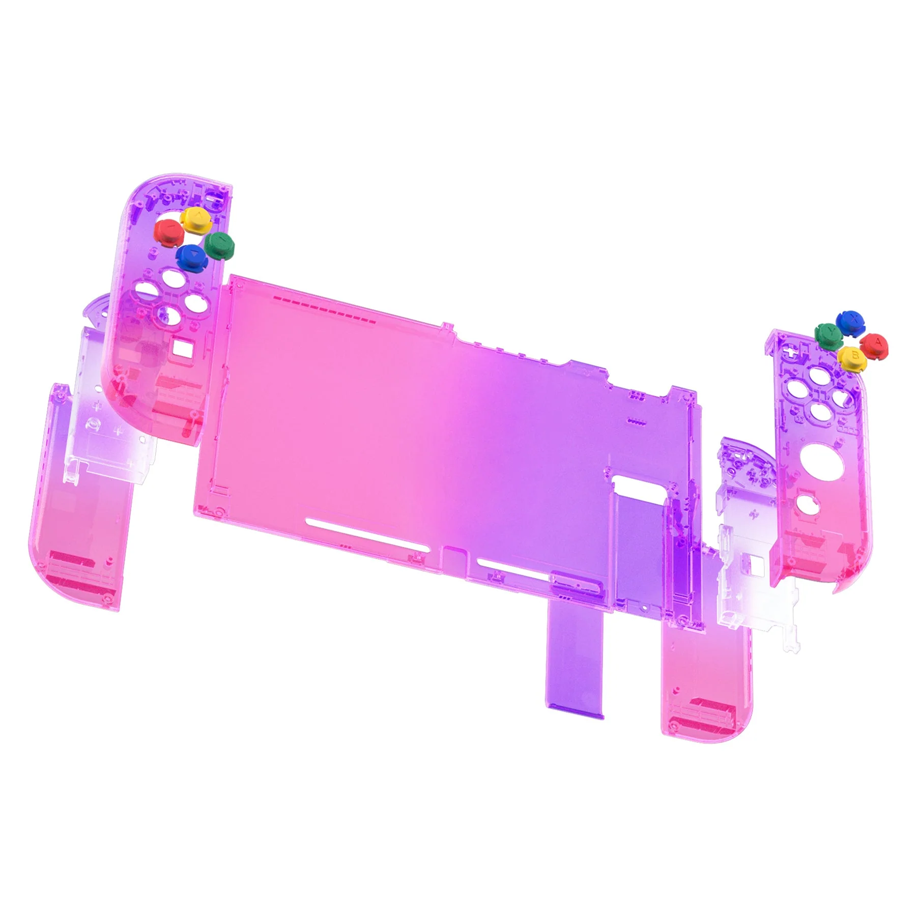 eXtremeRate Replacement Full Set Shells with Buttons for Nintendo Switch - Clear Atomic Purple - Image 8