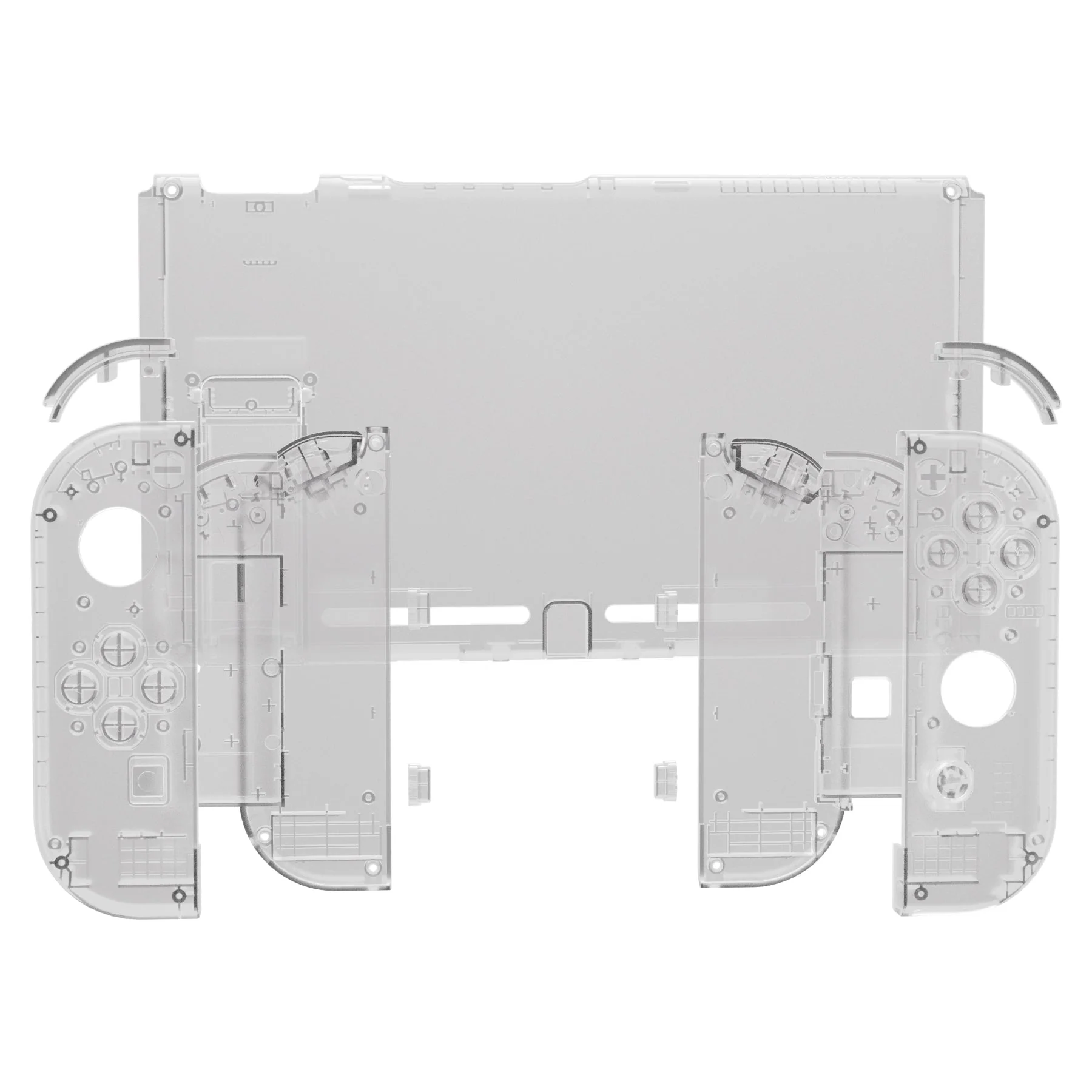 eXtremeRate Replacement Full Set Shells with Buttons for Nintendo Switch - Clear Black - Image 3