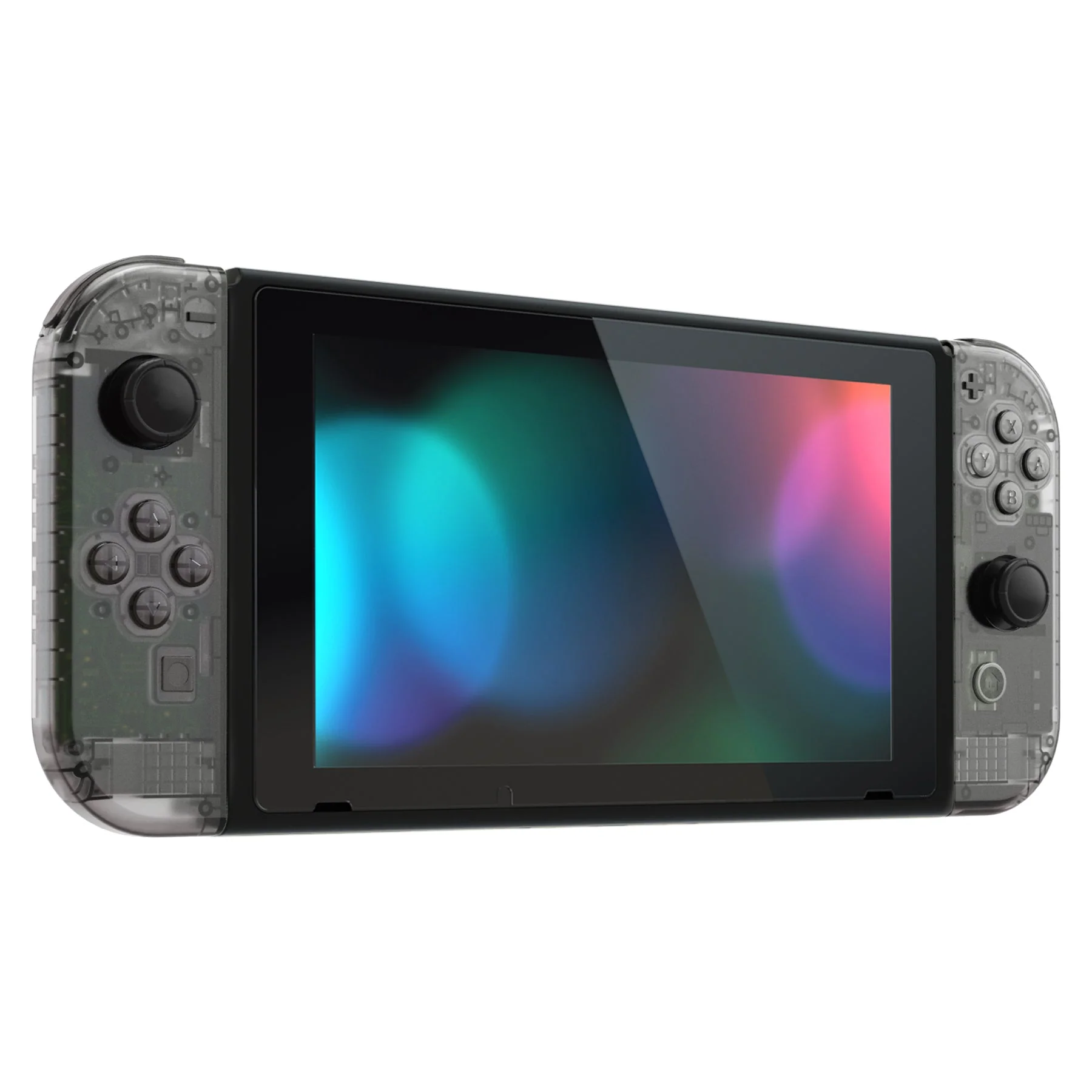 eXtremeRate Replacement Full Set Shells with Buttons for Nintendo Switch - Clear Black - Image 6