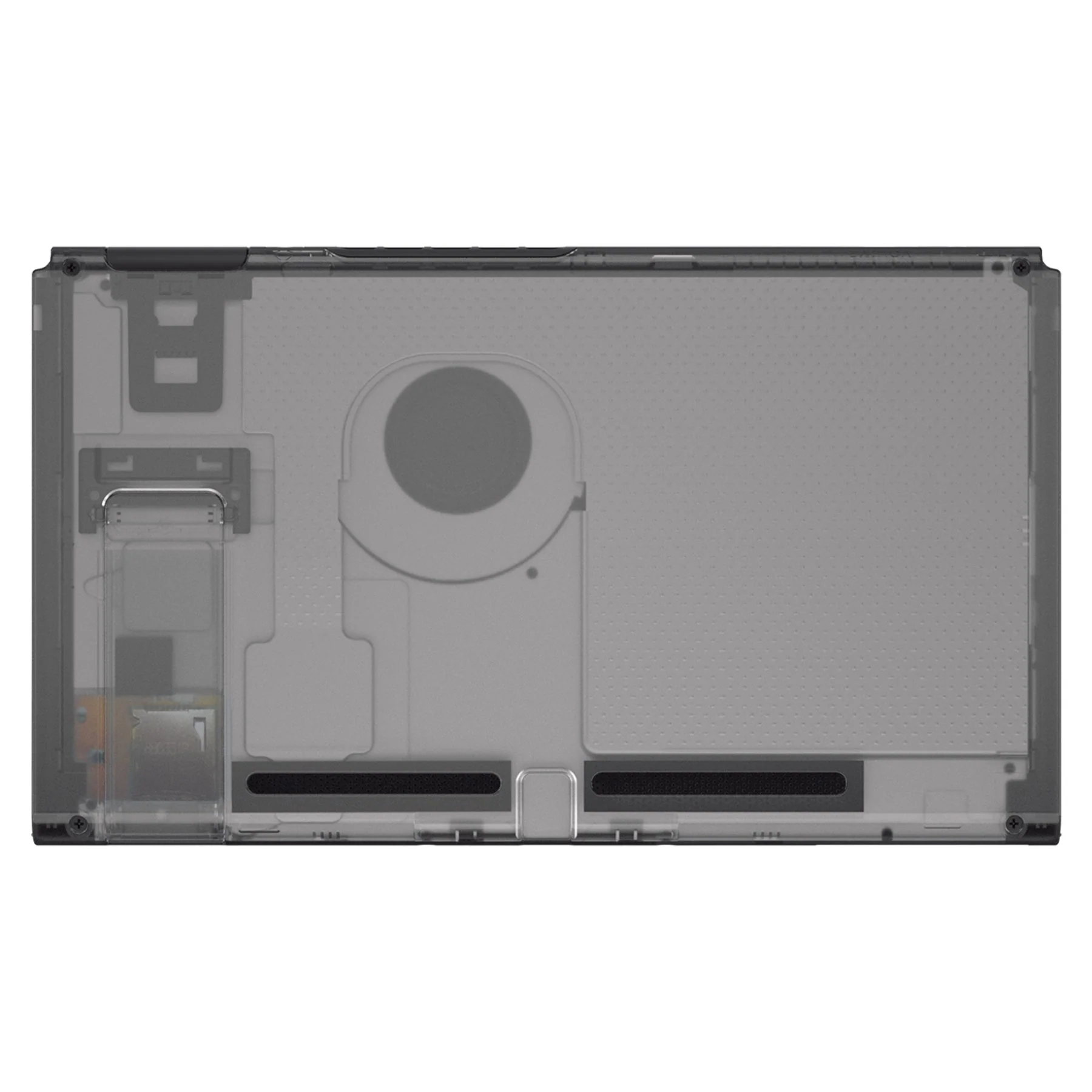 eXtremeRate Replacement Back Plate with Kickstand for Nintendo Switch Console - Clear Black - Image 4