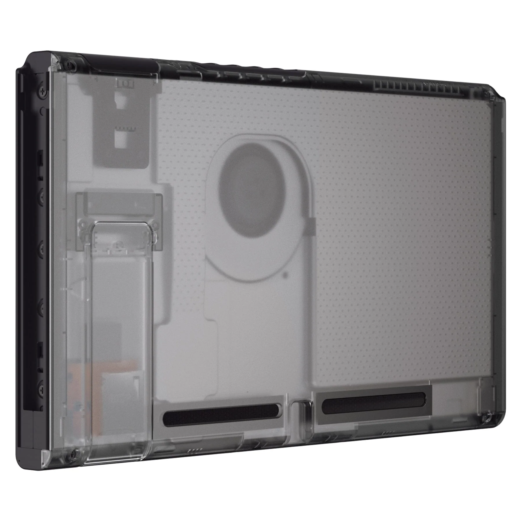 eXtremeRate Replacement Back Plate with Kickstand for Nintendo Switch Console - Clear Black - Image 5