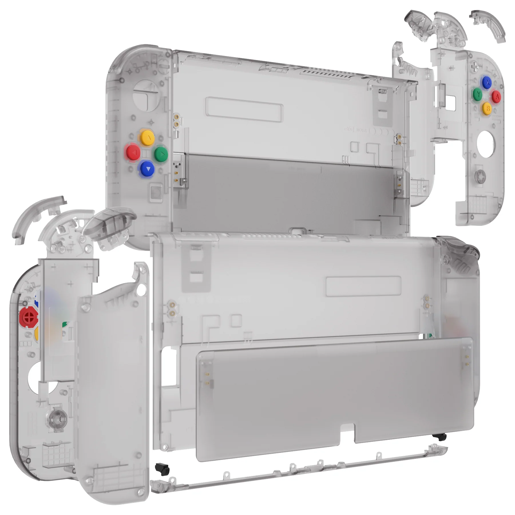 eXtremeRate Custom Replacement Full Set Shell with Buttons for Nintendo Switch OLED - Clear Black - Image 10