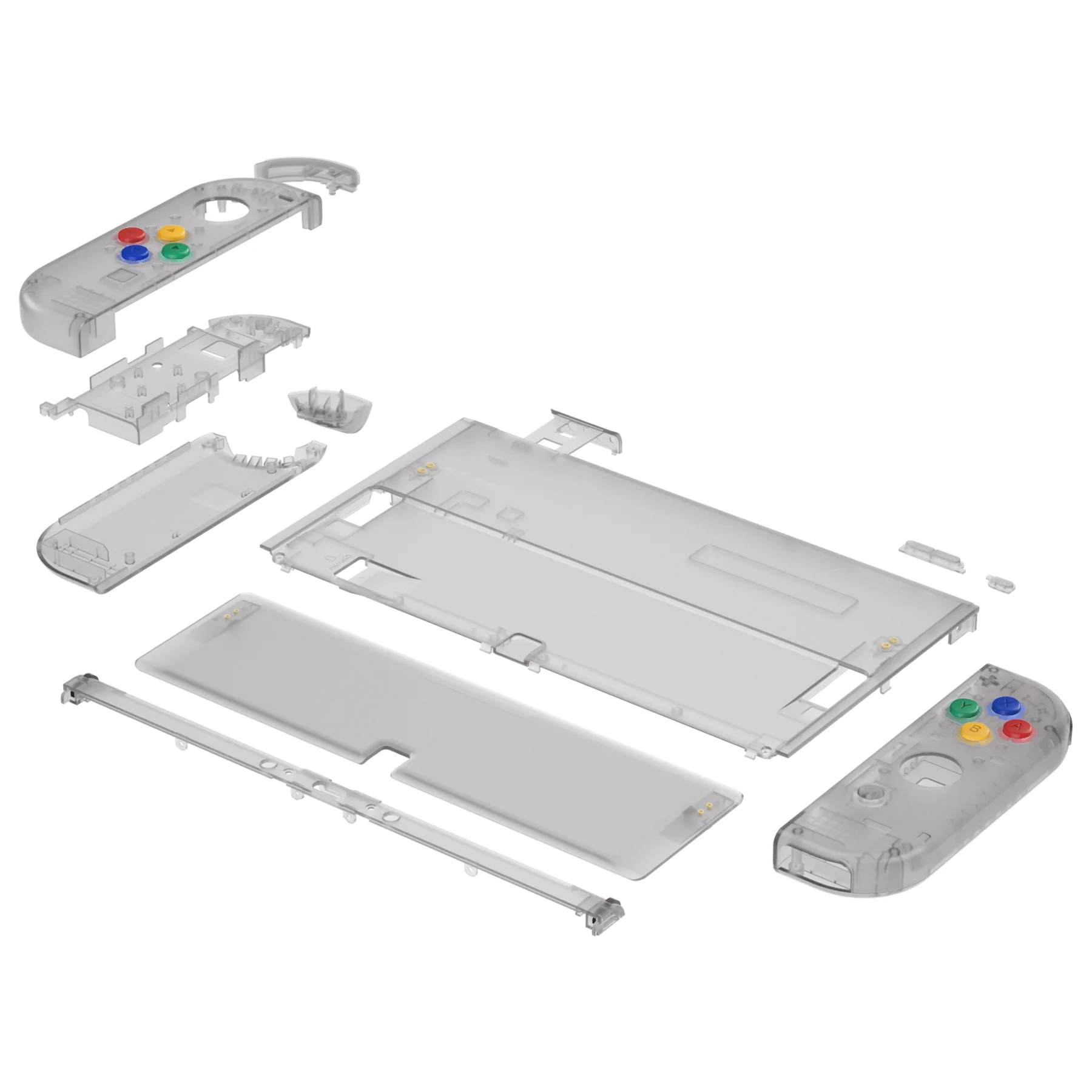 eXtremeRate Custom Replacement Full Set Shell with Buttons for Nintendo Switch OLED - Clear Black - Image 12