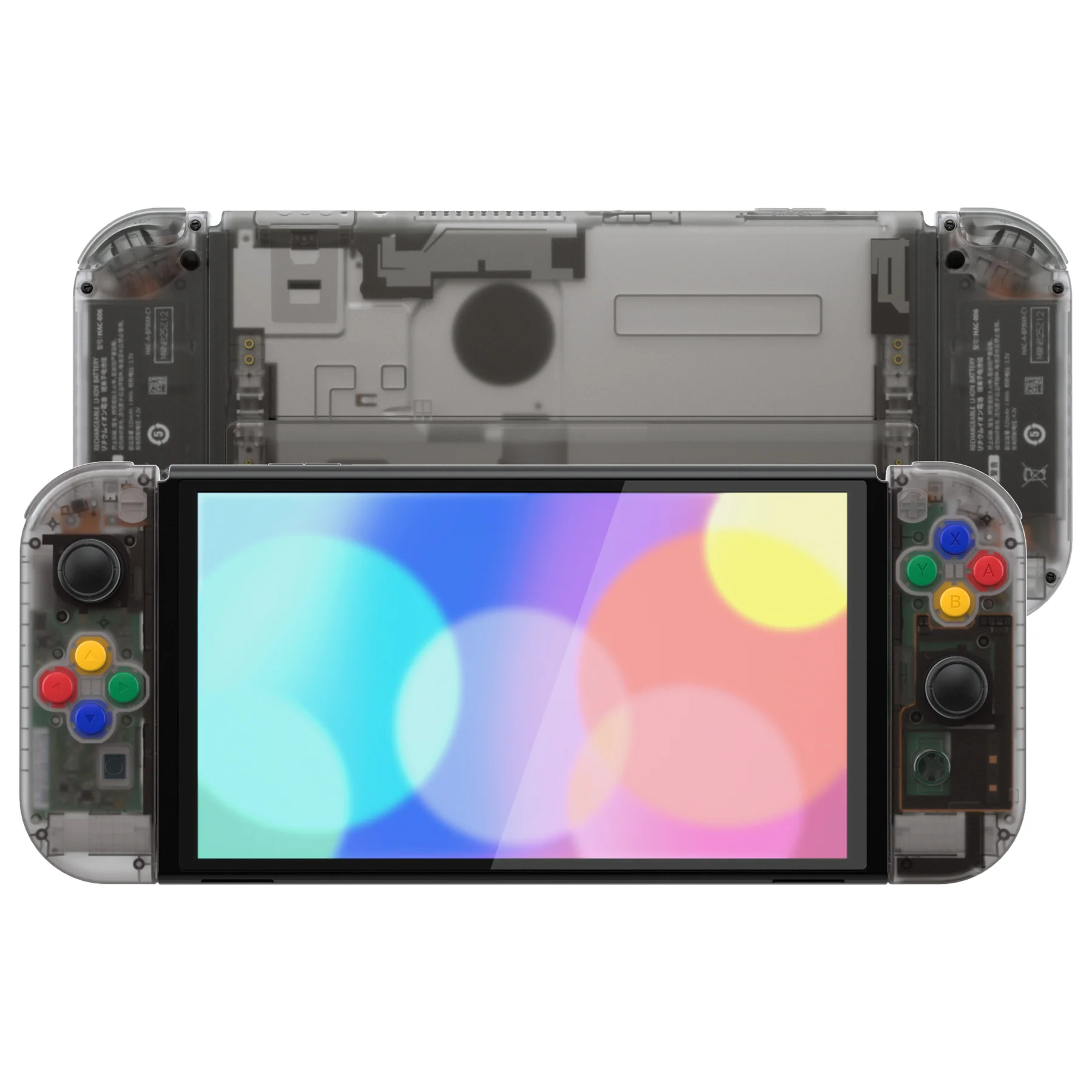 eXtremeRate Custom Replacement Full Set Shell with Buttons for Nintendo Switch OLED - Clear Black - Image 4