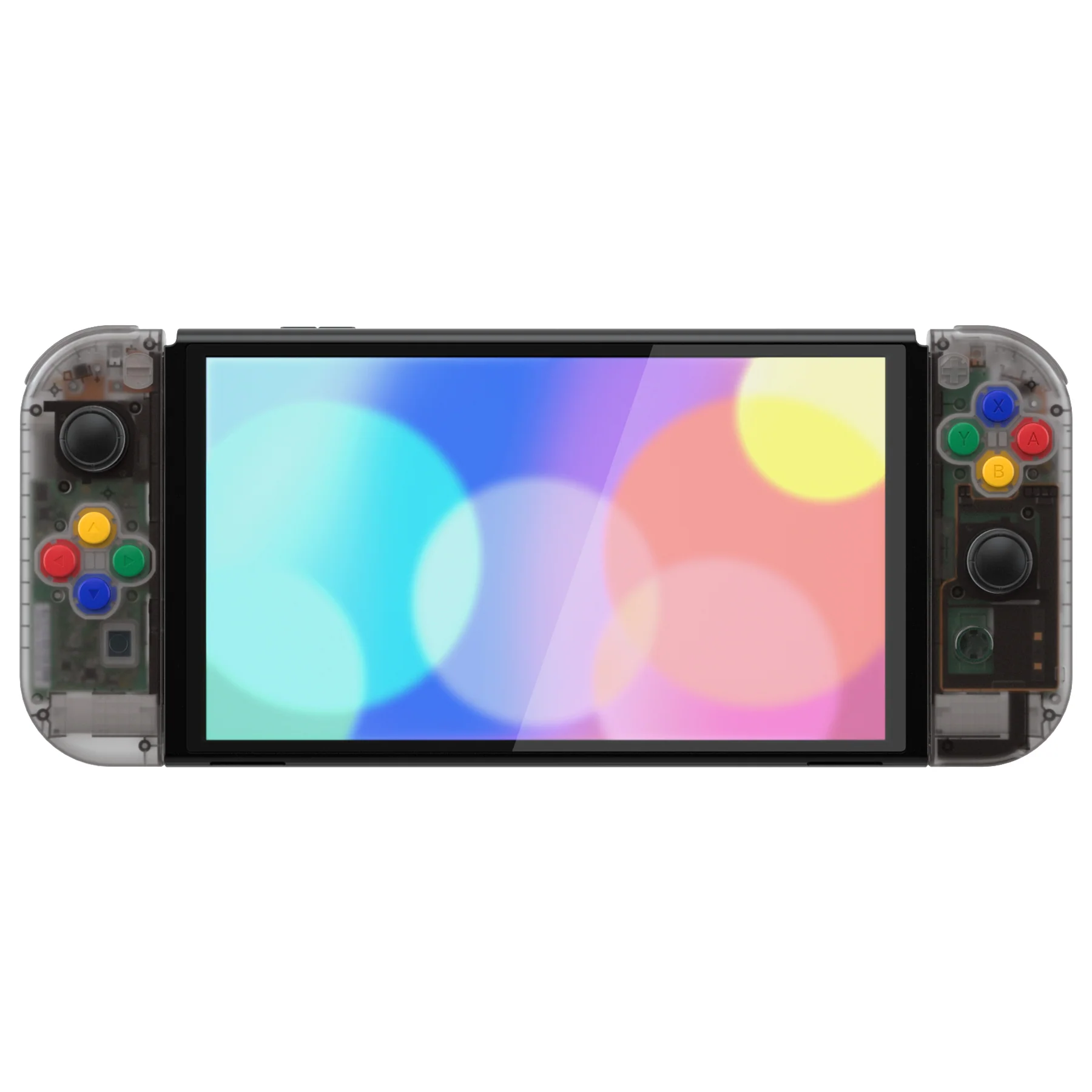 eXtremeRate Custom Replacement Full Set Shell with Buttons for Nintendo Switch OLED - Clear Black - Image 5
