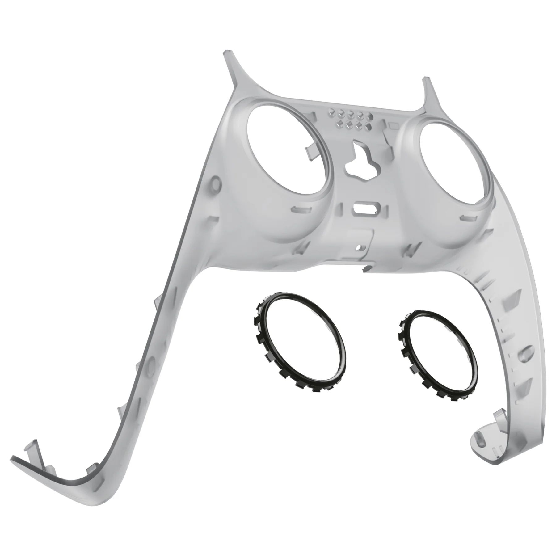 eXtremeRate Replacement Decorative Trim Shell with Accent Rings Compatible with PS5 Controller BDM-010/020/030/040/050 - Clear Black - Image 7