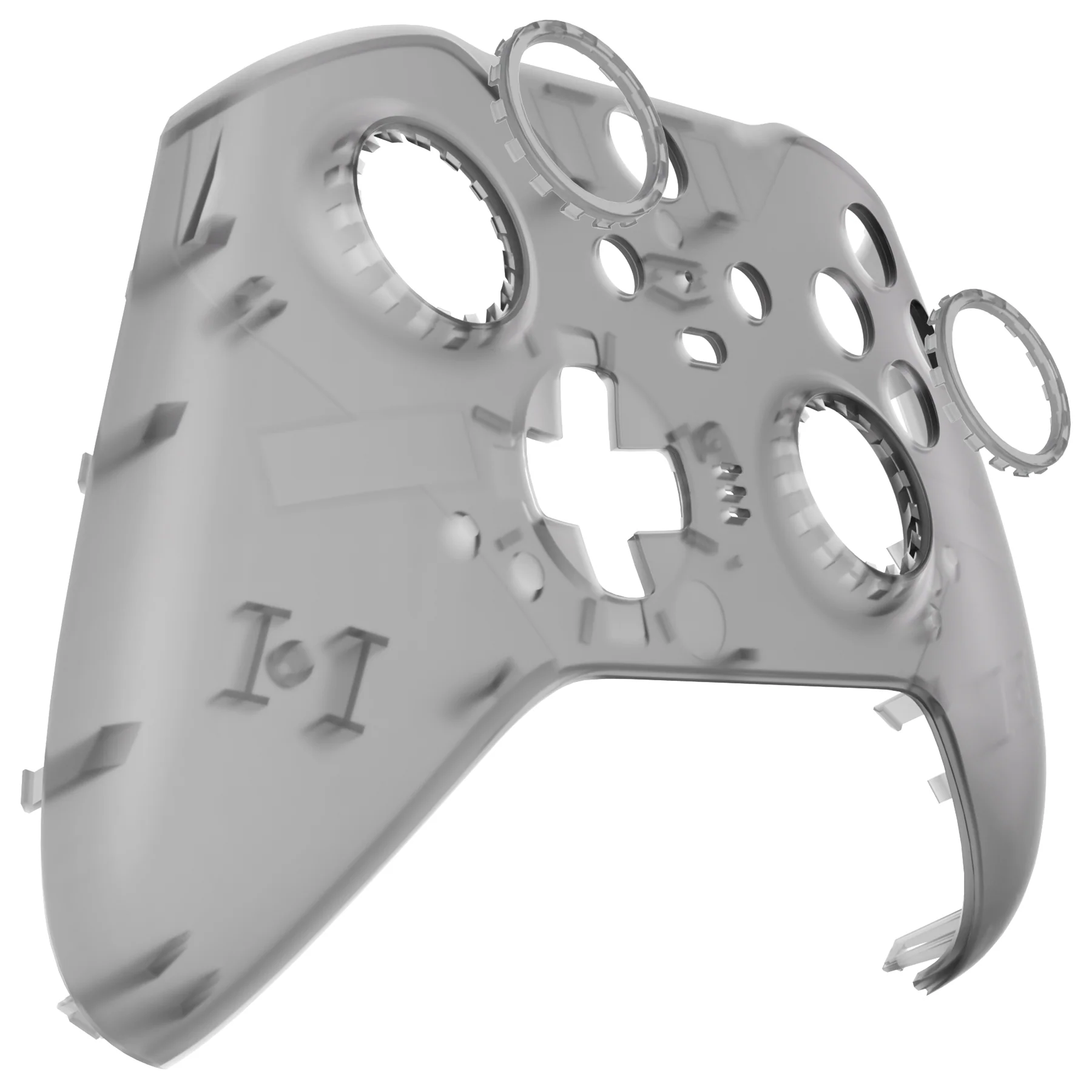 eXtremeRate Replacement Front Housing Shell Case with Accent Rings for Xbox One Elite Series 2 & Elite 2 Core Controller (Model 1797) - Clear Black - Image 10