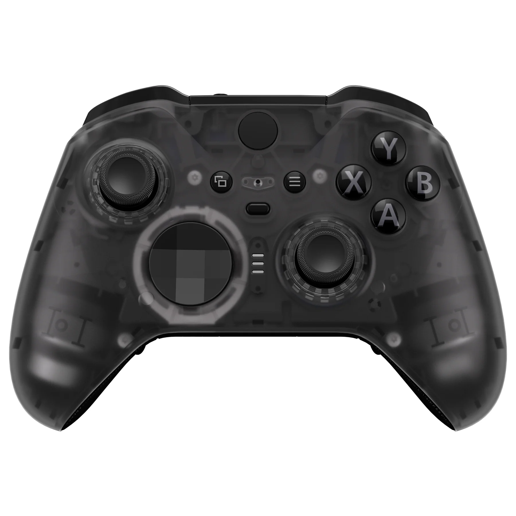 eXtremeRate Replacement Front Housing Shell Case with Accent Rings for Xbox One Elite Series 2 & Elite 2 Core Controller (Model 1797) - Clear Black - Image 2