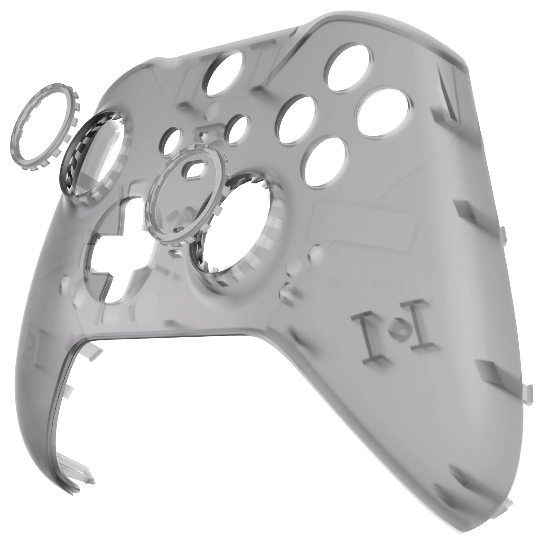 eXtremeRate Replacement Front Housing Shell Case with Accent Rings for Xbox One Elite Series 2 & Elite 2 Core Controller (Model 1797) - Clear Black - Image 9