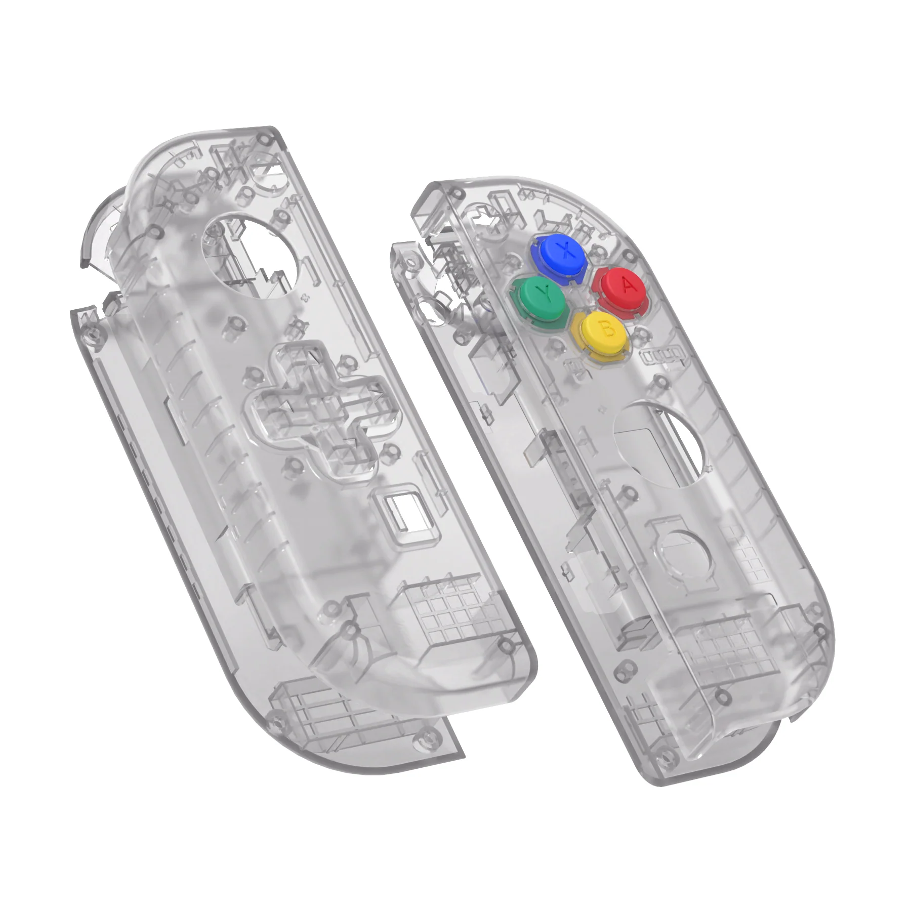 eXtremeRate Dpad Version Replacement Full Set Shell Case with Buttons for Joycon of NS Switch - Clear Black - Image 11