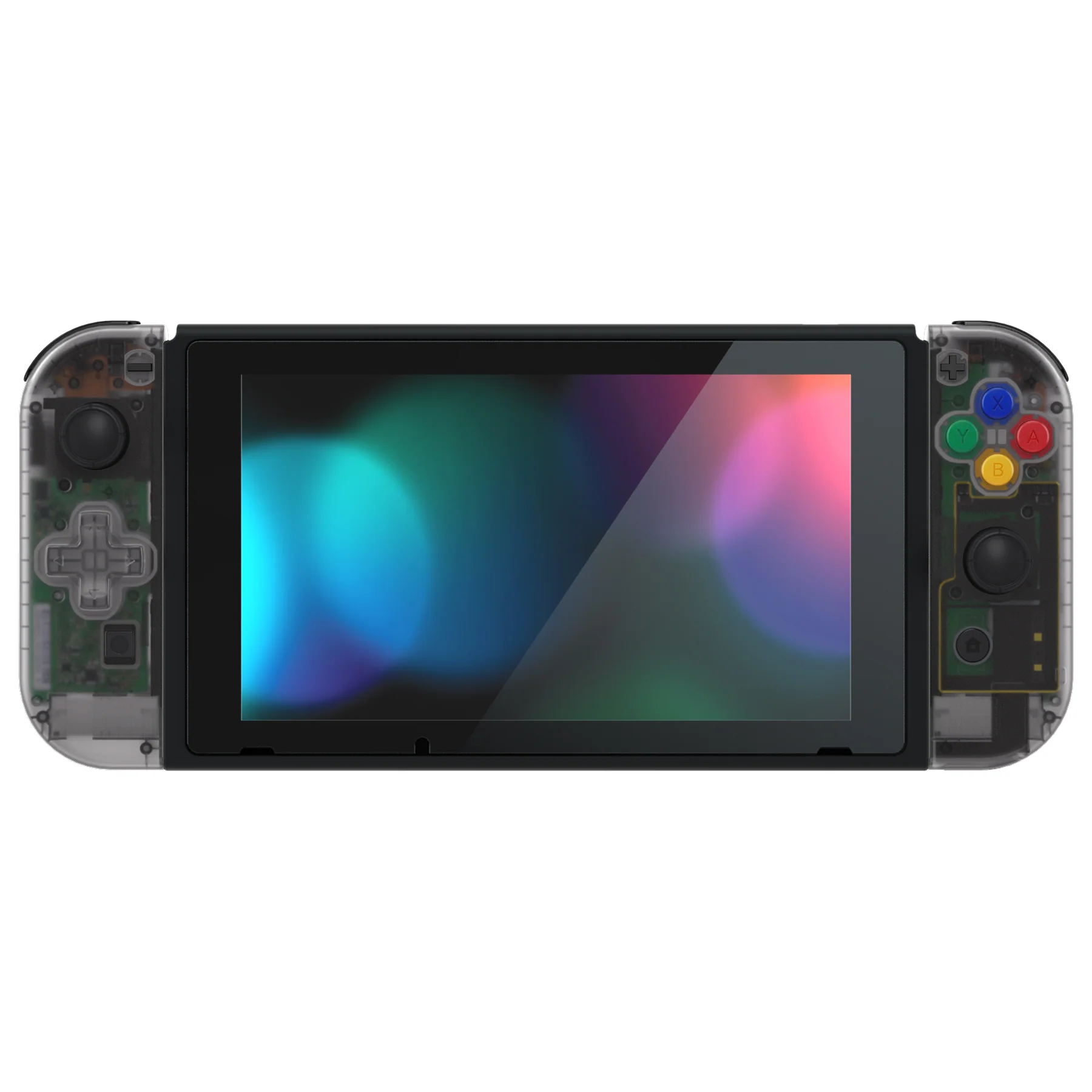eXtremeRate Dpad Version Replacement Full Set Shell Case with Buttons for Joycon of NS Switch - Clear Black - Image 5