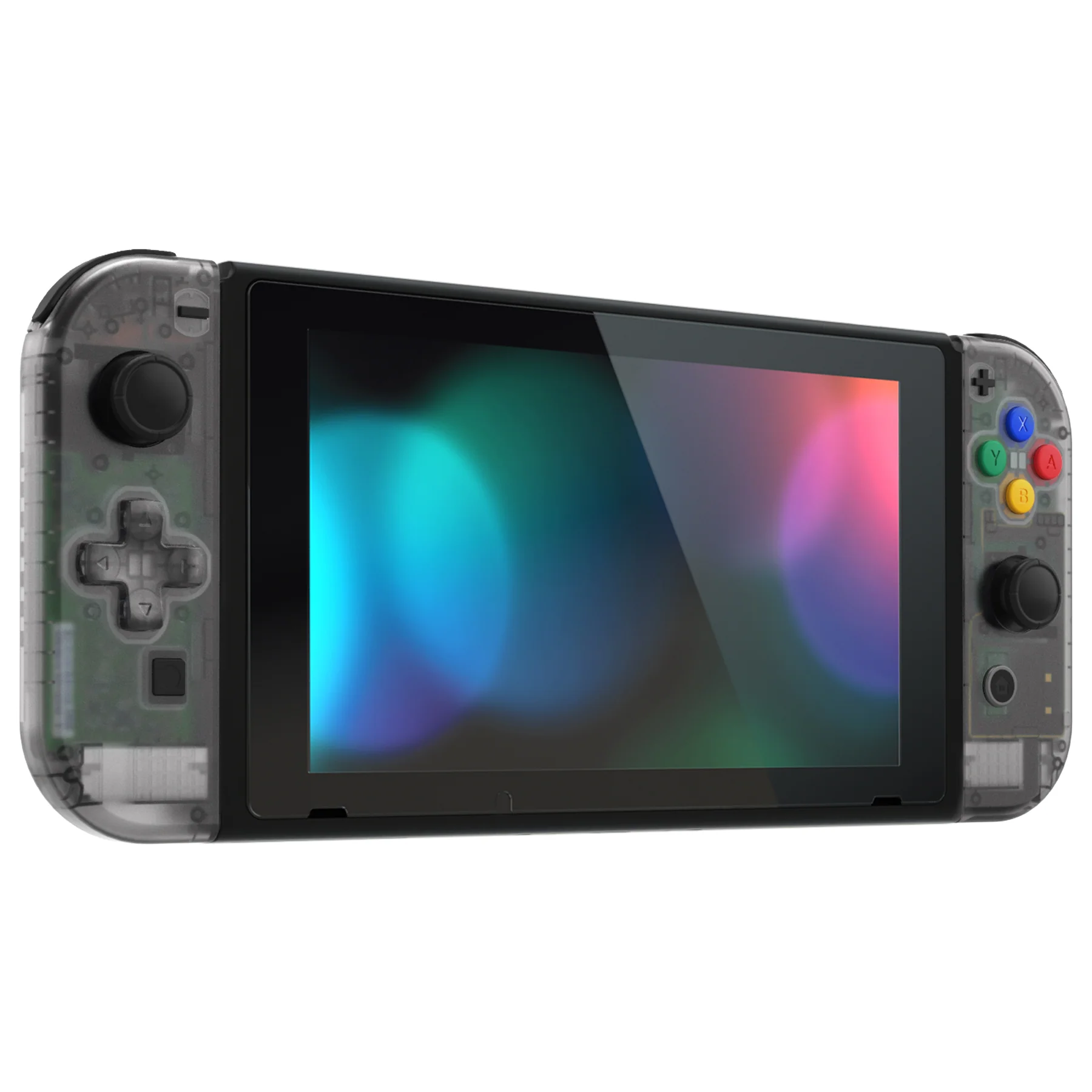 eXtremeRate Dpad Version Replacement Full Set Shell Case with Buttons for Joycon of NS Switch - Clear Black - Image 6