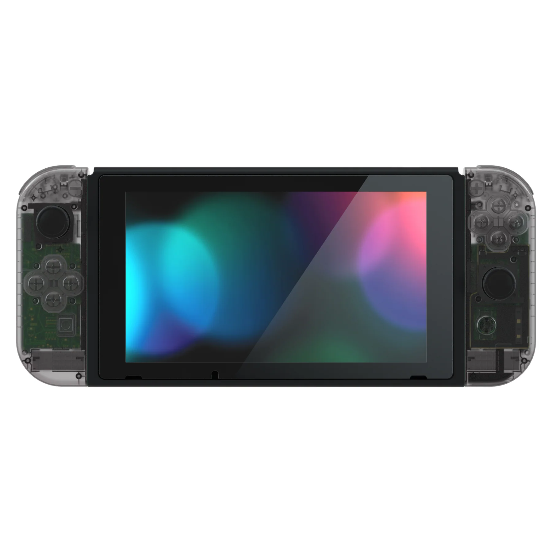 eXtremeRate Replacement Full Set Shell Case with Buttons for Joycon of NS Switch - Clear Black - Image 4