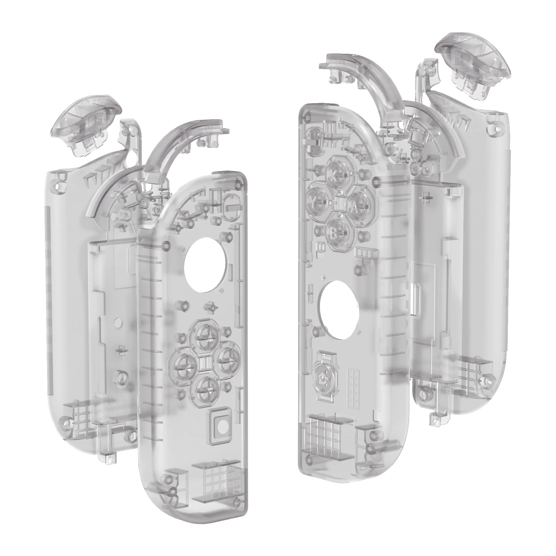 eXtremeRate Replacement Full Set Shell Case with Buttons for Joycon of NS Switch - Clear Black - Image 8