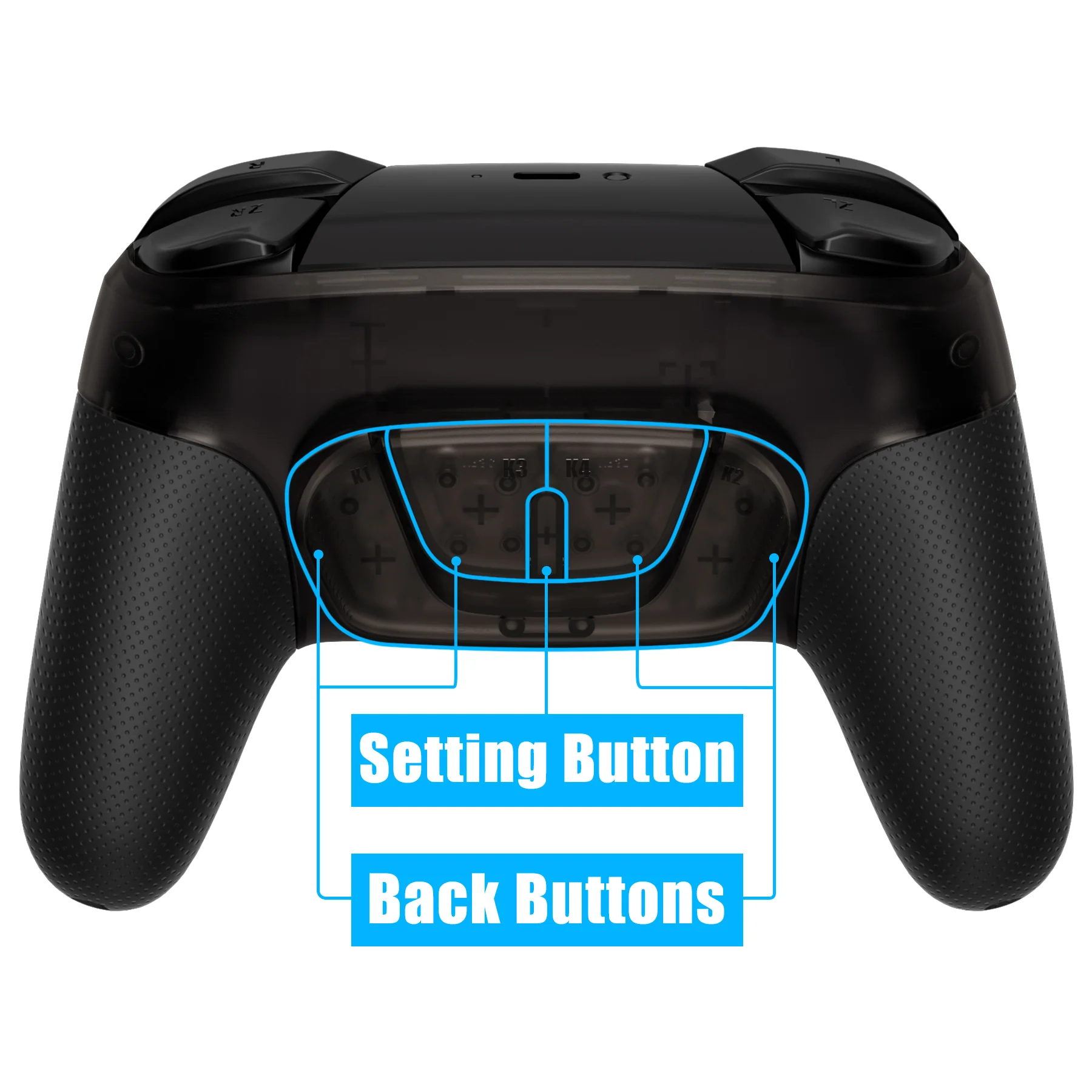 eXtremeRate Remappable RISE4 Remap Kit for Nintendo Switch Pro Controller - Clear Black - Image 3