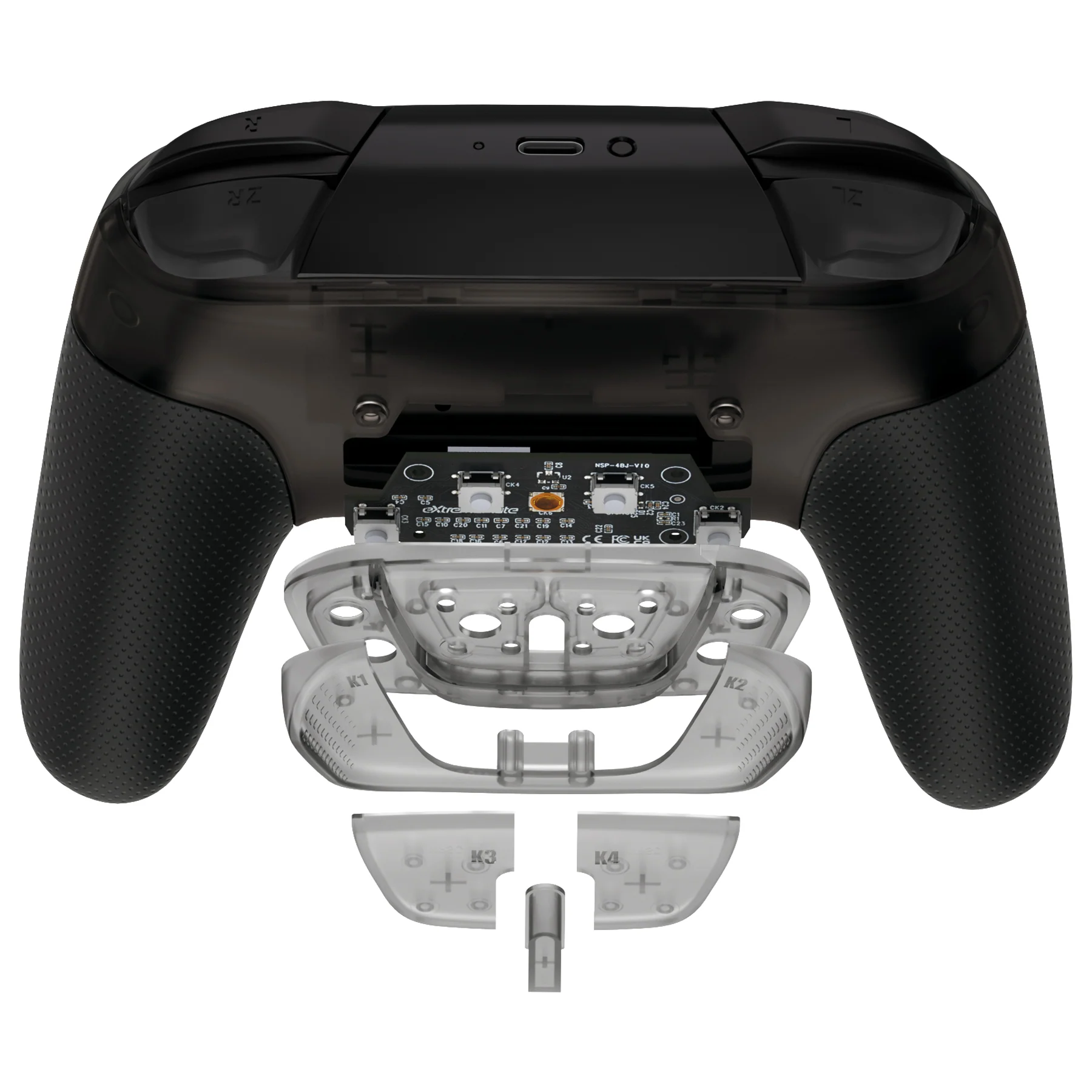 eXtremeRate Remappable RISE4 Remap Kit for Nintendo Switch Pro Controller - Clear Black - Image 5