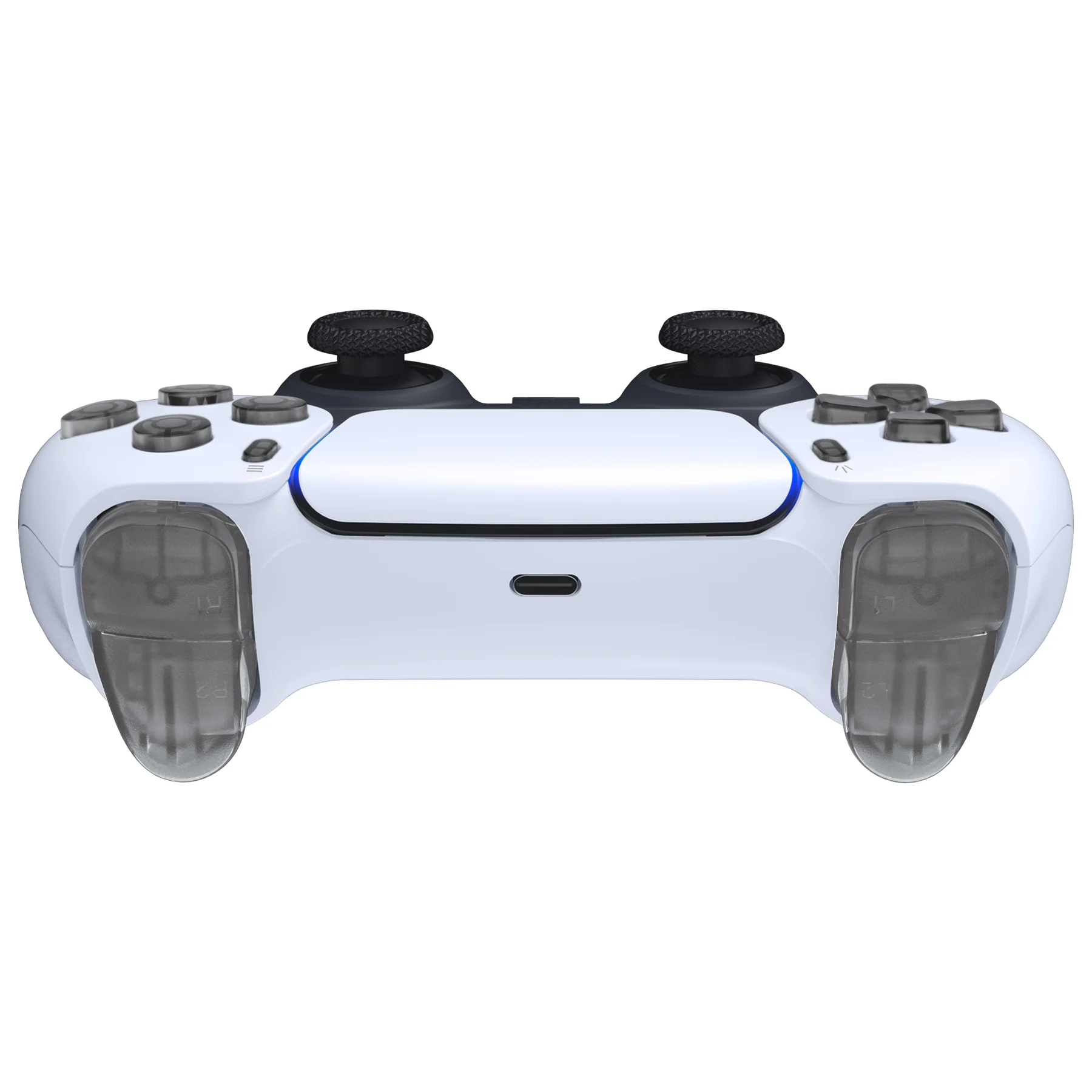 eXtremeRate Replacement Full Set Buttons Compatible with PS5 Controller BDM-030/040/050/060 - Clear Black - Image 8