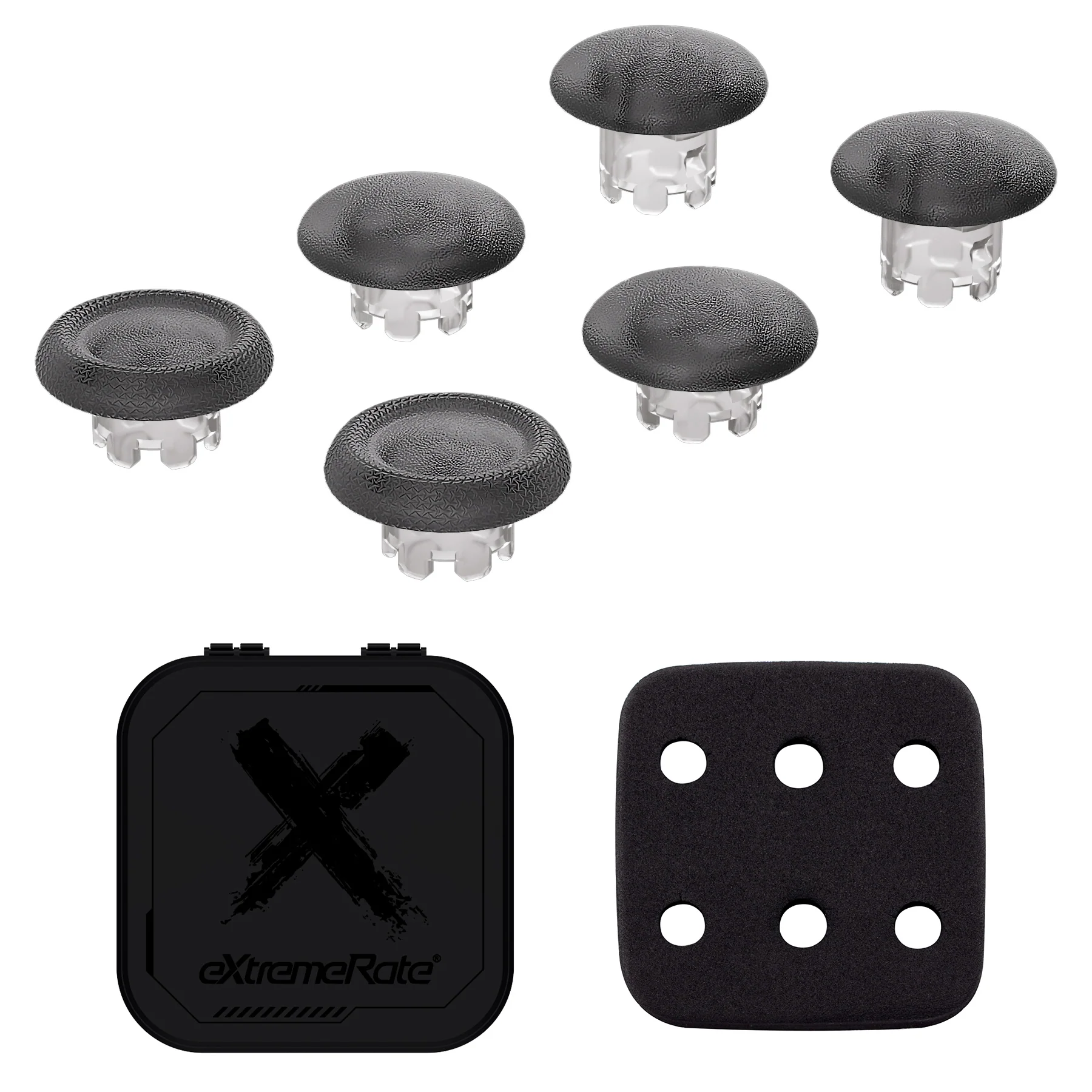 eXtremeRate Replacement Swappable Thumbsticks for PS5 Edge Controller - Clear Black - Image 2