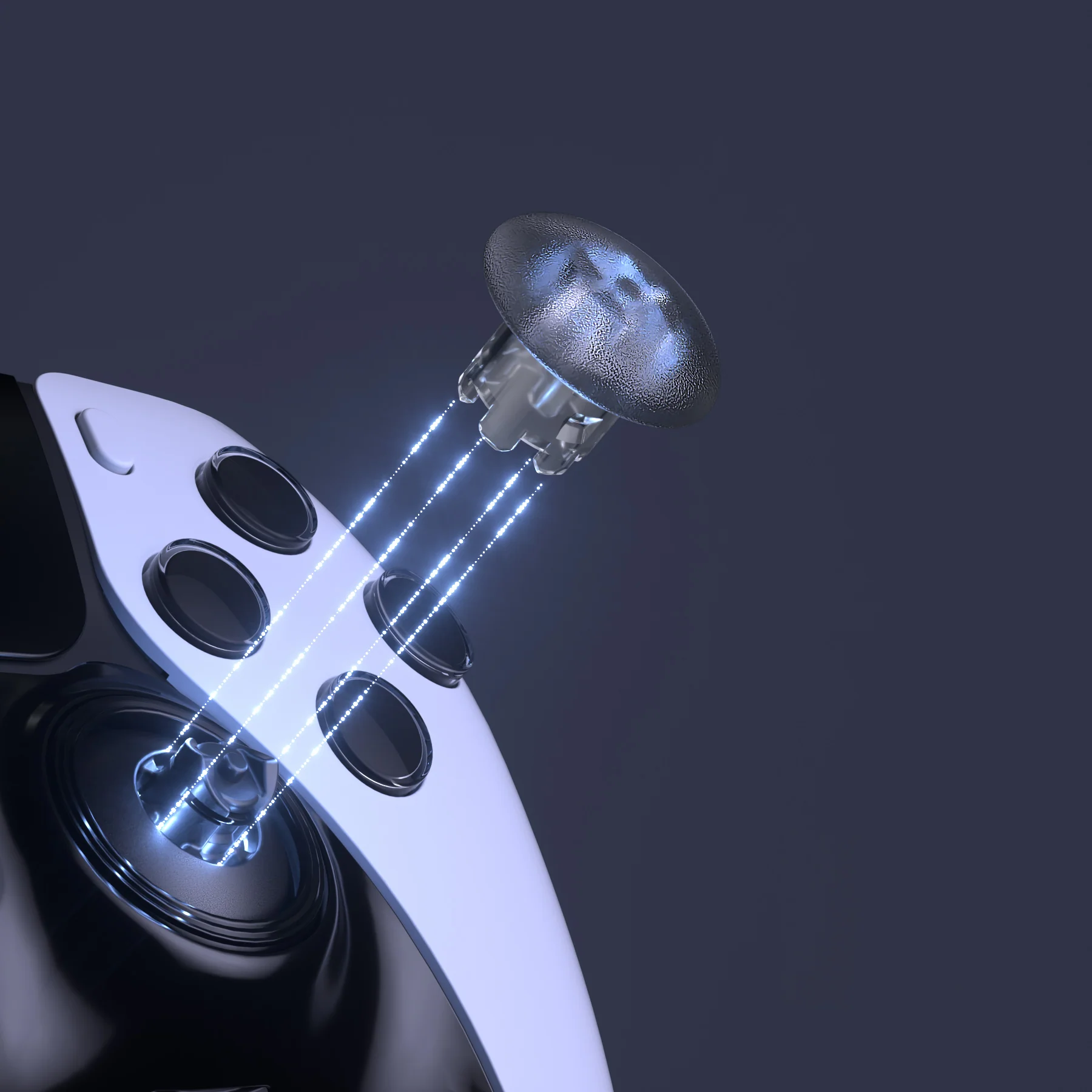eXtremeRate Replacement Swappable Thumbsticks for PS5 Edge Controller - Clear Black - Image 6