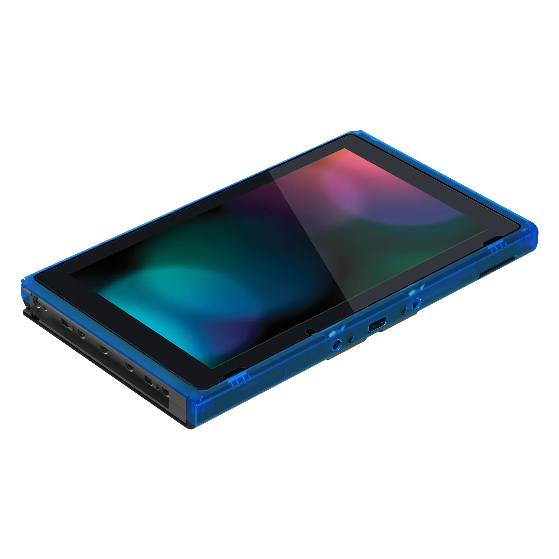 eXtremeRate DIY Replacement Housing Shell Front Frame with Volume Up Down Power Buttons for NS Switch Console - Clear Blue - Image 6