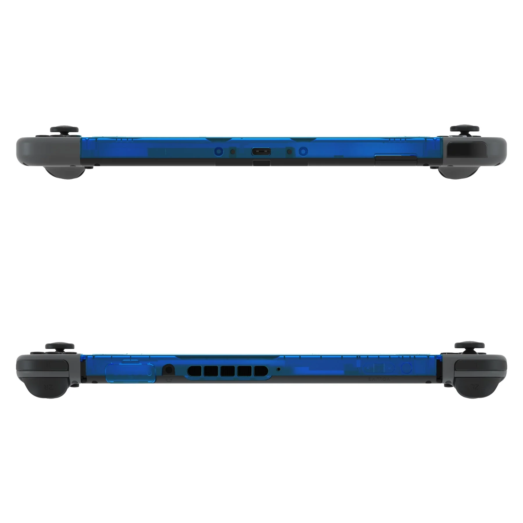 eXtremeRate DIY Replacement Housing Shell Front Frame with Volume Up Down Power Buttons for NS Switch Console - Clear Blue - Image 7