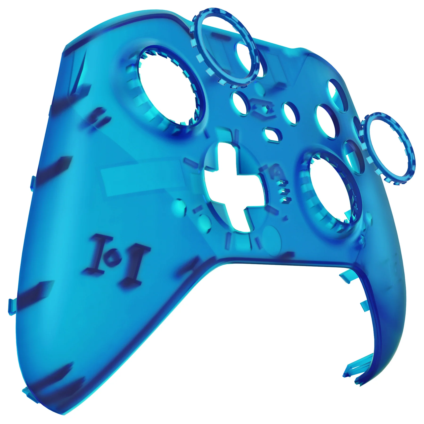 eXtremeRate Replacement Front Housing Shell Case with Accent Rings for Xbox One Elite Series 2 & Elite 2 Core Controller (Model 1797) - Clear Blue - Image 10