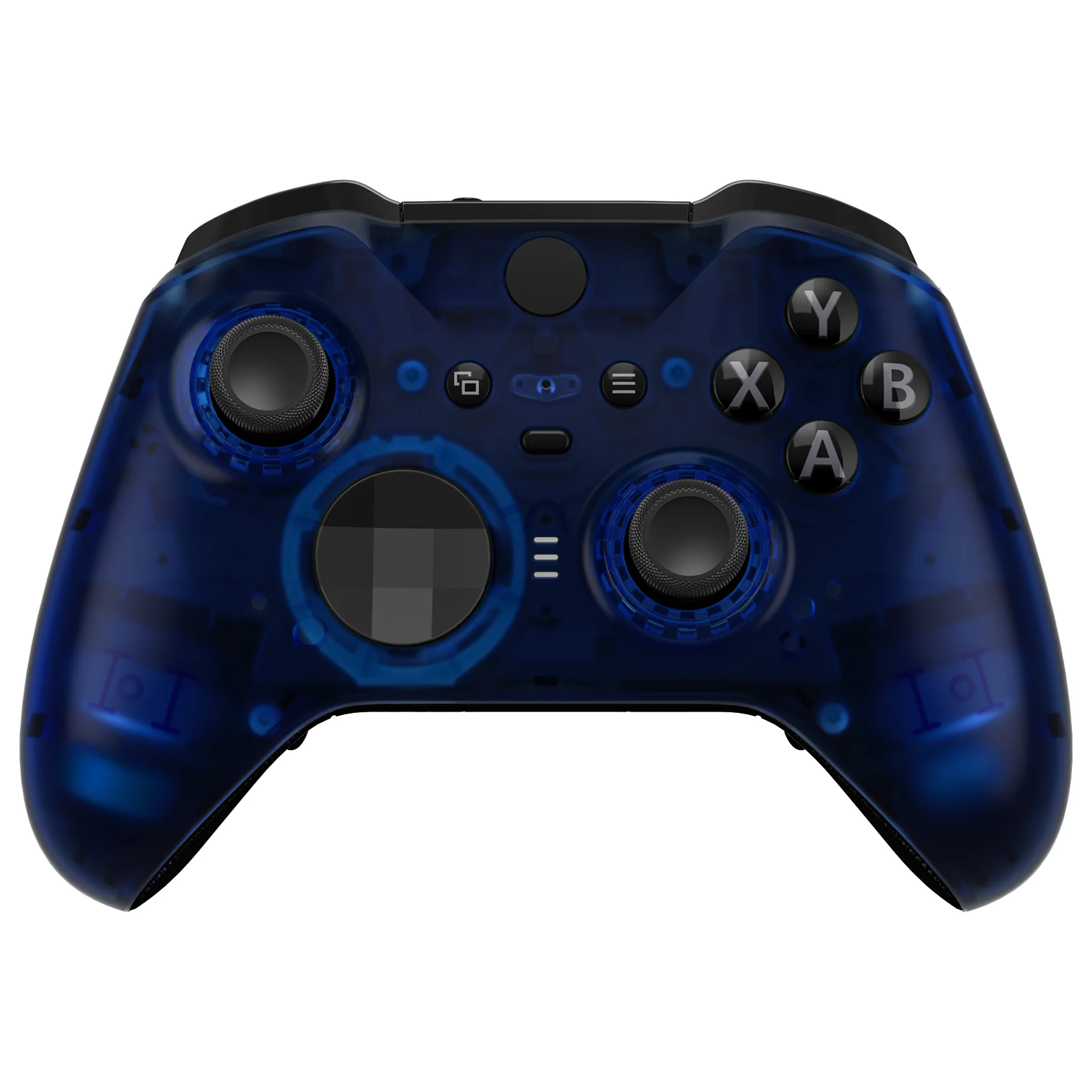 eXtremeRate Replacement Front Housing Shell Case with Accent Rings for Xbox One Elite Series 2 & Elite 2 Core Controller (Model 1797) - Clear Blue - Image 2