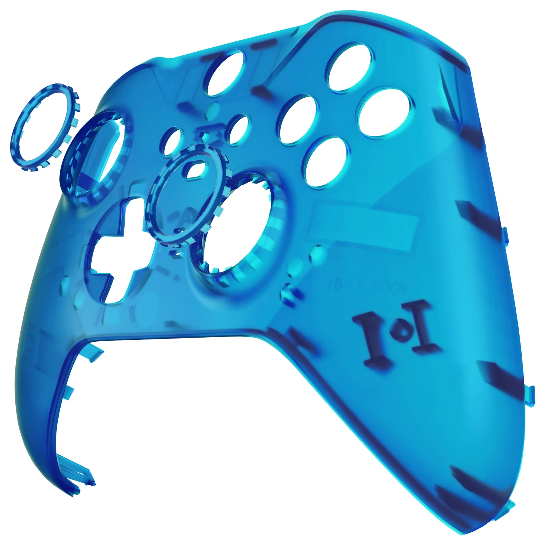 eXtremeRate Replacement Front Housing Shell Case with Accent Rings for Xbox One Elite Series 2 & Elite 2 Core Controller (Model 1797) - Clear Blue - Image 9