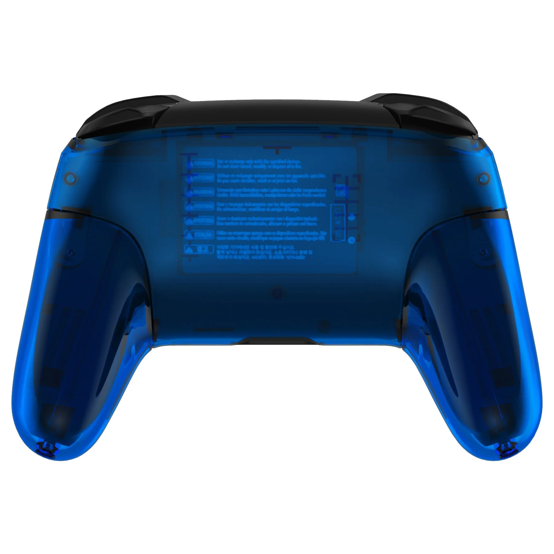 eXtremeRate Octagonal Gated Sticks Design Replacement Full Set Shell Faceplate Backplate Handles for Nintendo Switch Pro - Clear Blue - Image 9