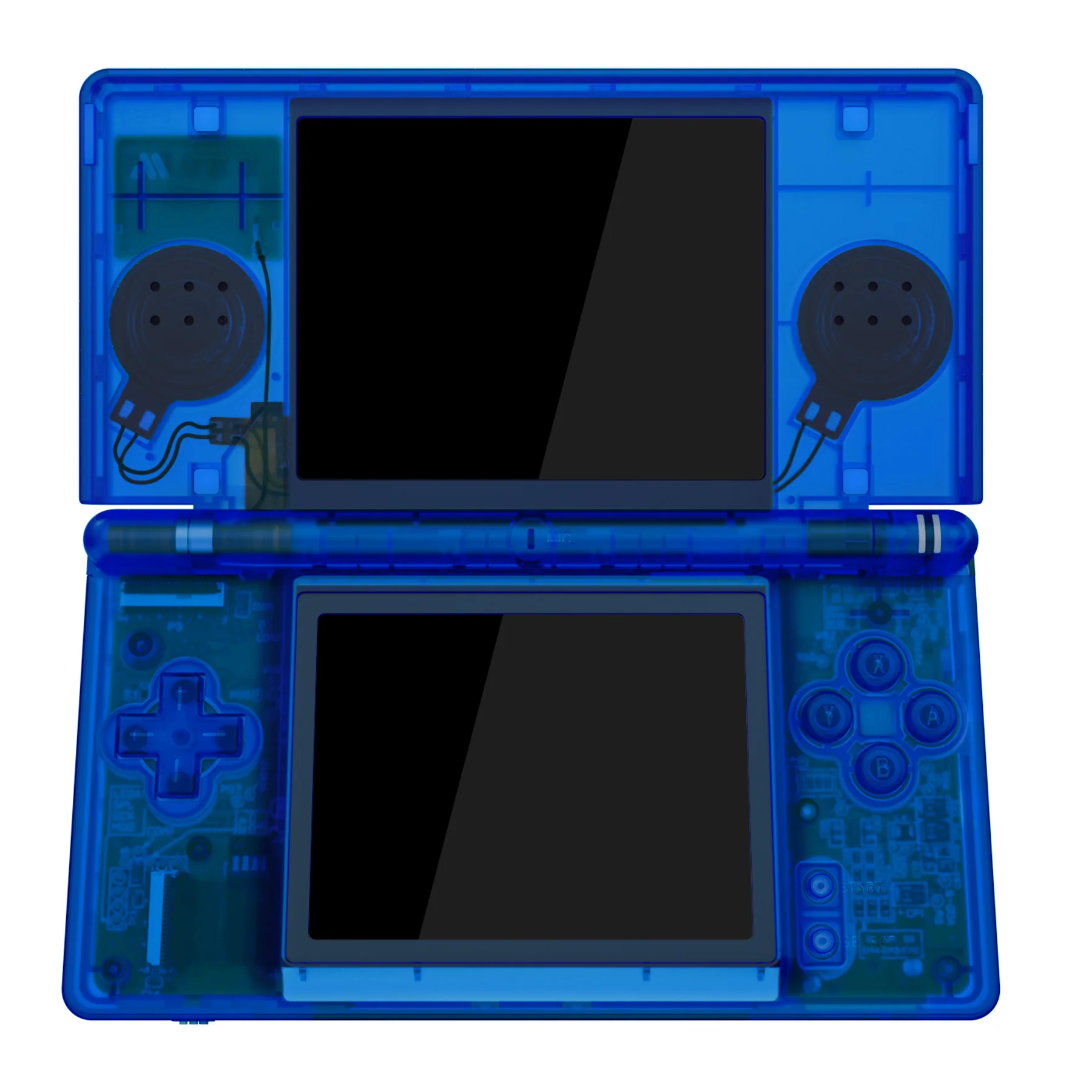 eXtremeRate Replacement Full Housing Shell & Buttons with Screen Lens for Nintendo DS Lite NDSL - Clear Blue - Image 3