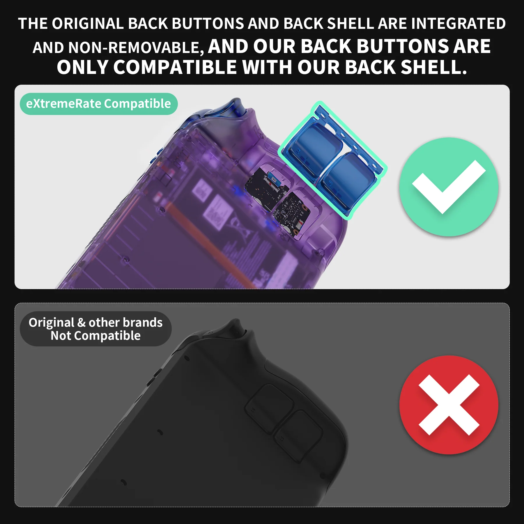 eXtremeRate Replacement Full Set Buttons for Steam Deck LCD - Clear Blue - Image 4