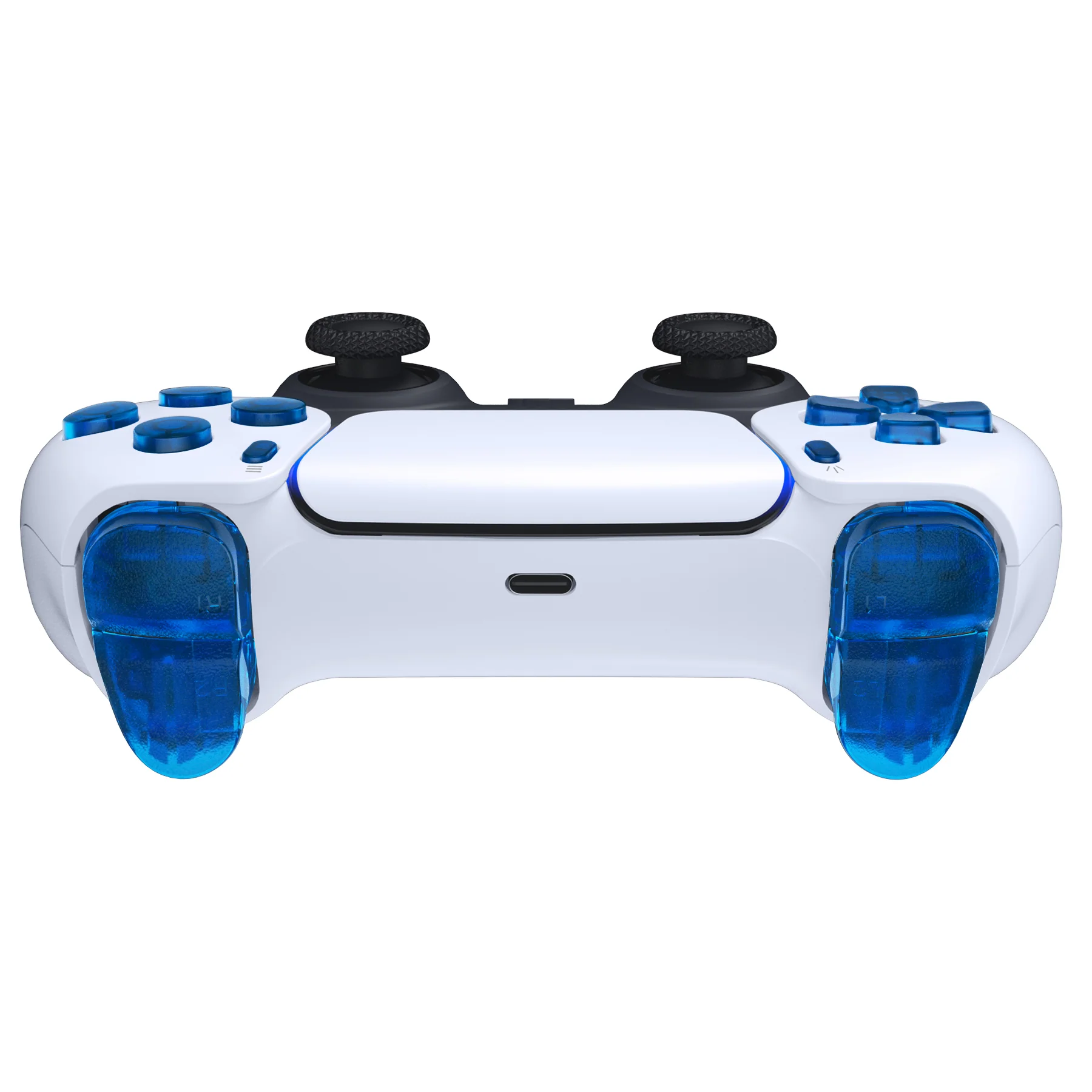 eXtremeRate Replacement Full Set Buttons Compatible with PS5 Controller BDM-010/020 - Clear Blue - Image 7