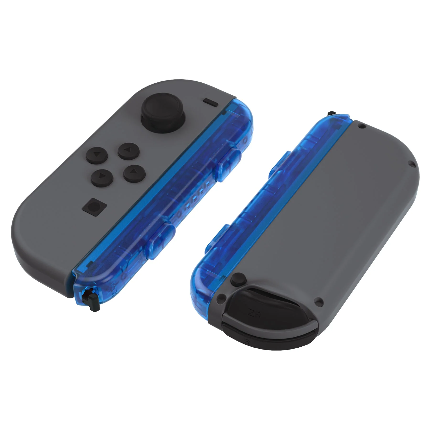 eXtremeRate 2 Pack Custom Replacement shell for Joycon Strap of NS Switch - Clear Blue - Image 4
