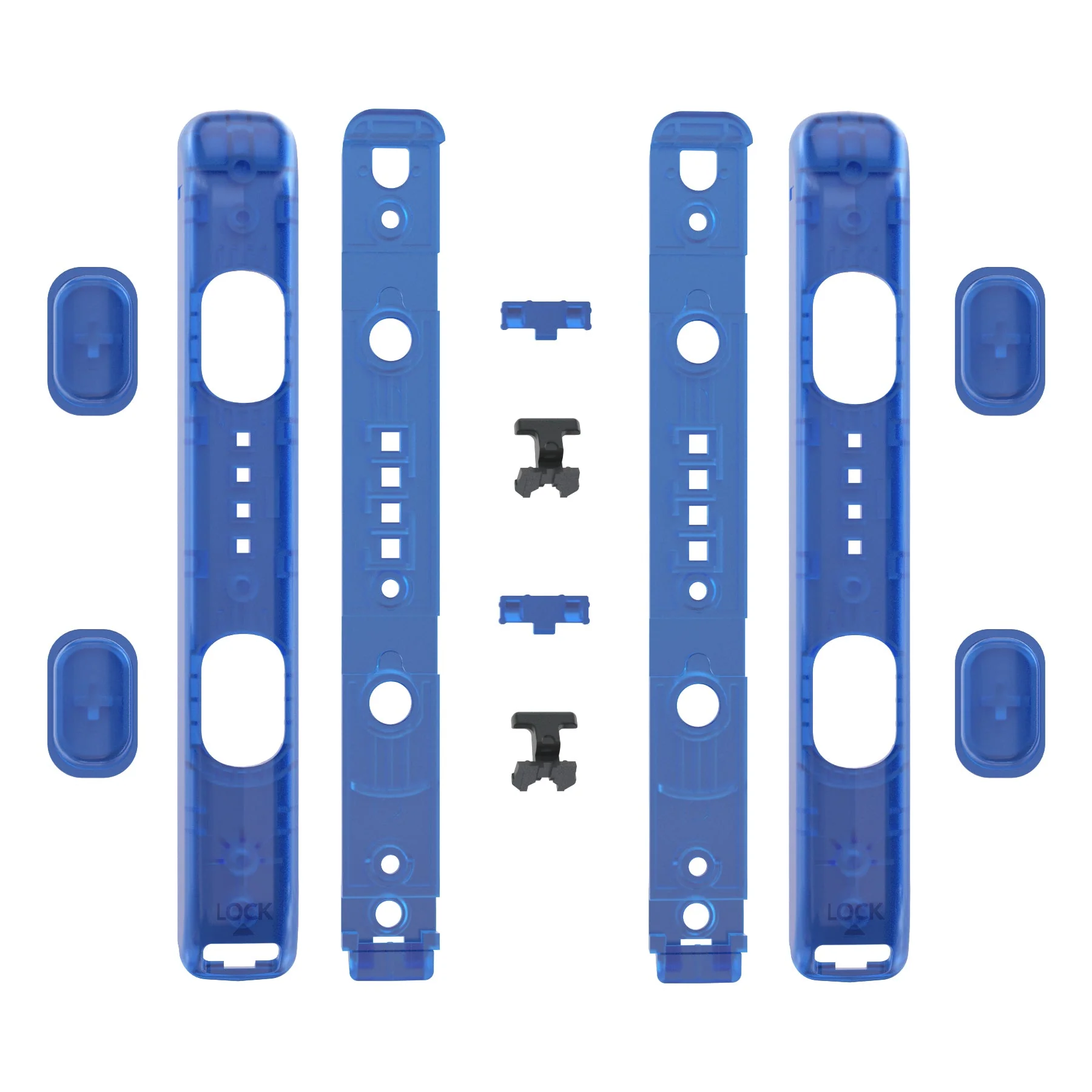 eXtremeRate 2 Pack Custom Replacement shell for Joycon Strap of NS Switch - Clear Blue - Image 8