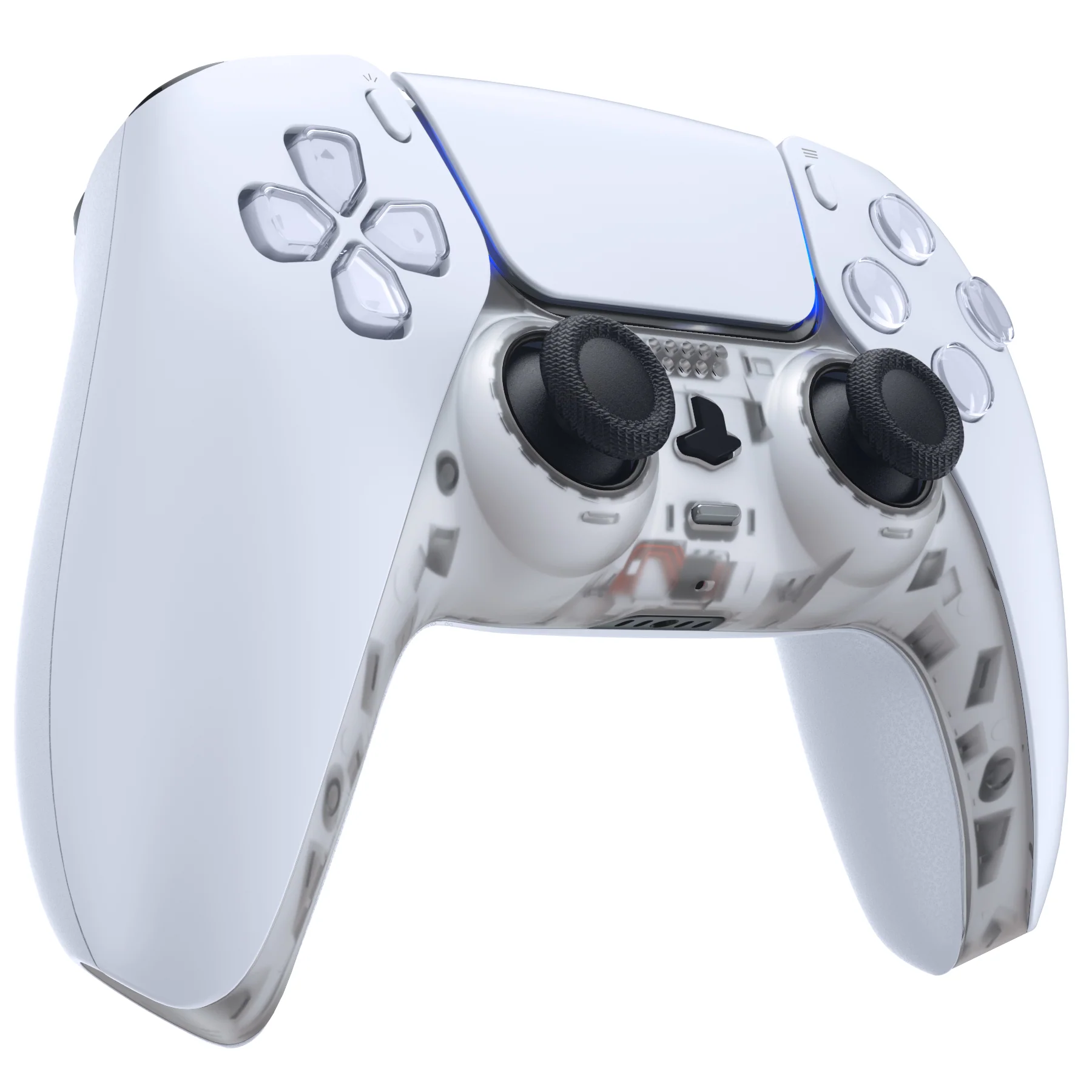 eXtremeRate Replacement Decorative Trim Shell with Accent Rings Compatible with PS5 Controller BDM-010/020/030/040/050 - Clear - Image 5