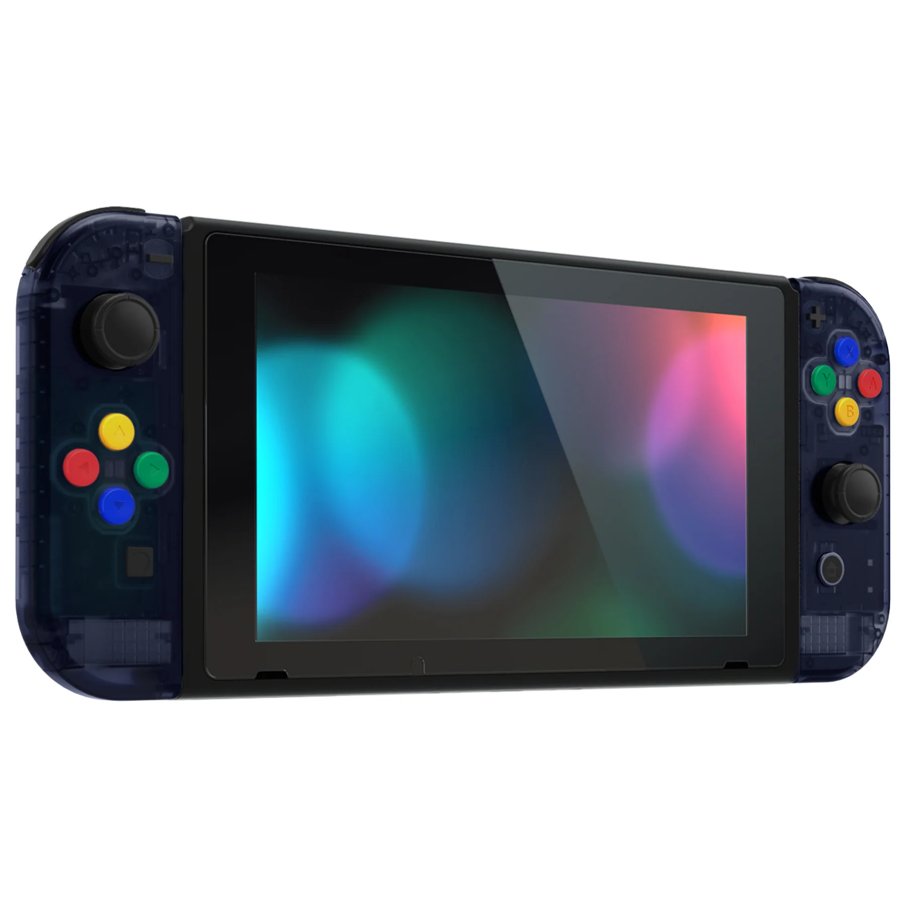 eXtremeRate Replacement Full Set Shell Case with Buttons for Joycon of NS Switch - Clear Deep Ocean Blue - Image 5