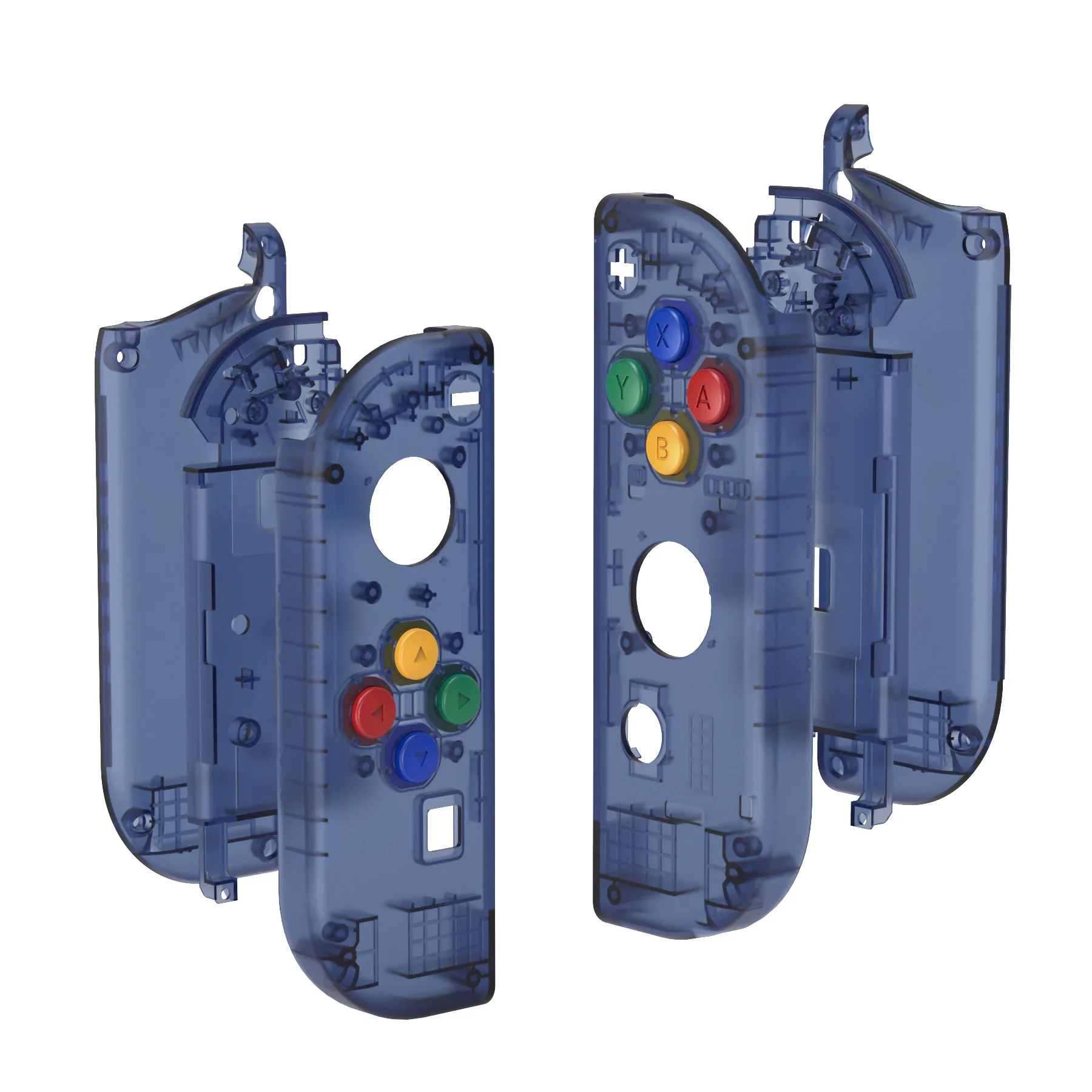 eXtremeRate Replacement Full Set Shell Case with Buttons for Joycon of NS Switch - Clear Deep Ocean Blue - Image 8