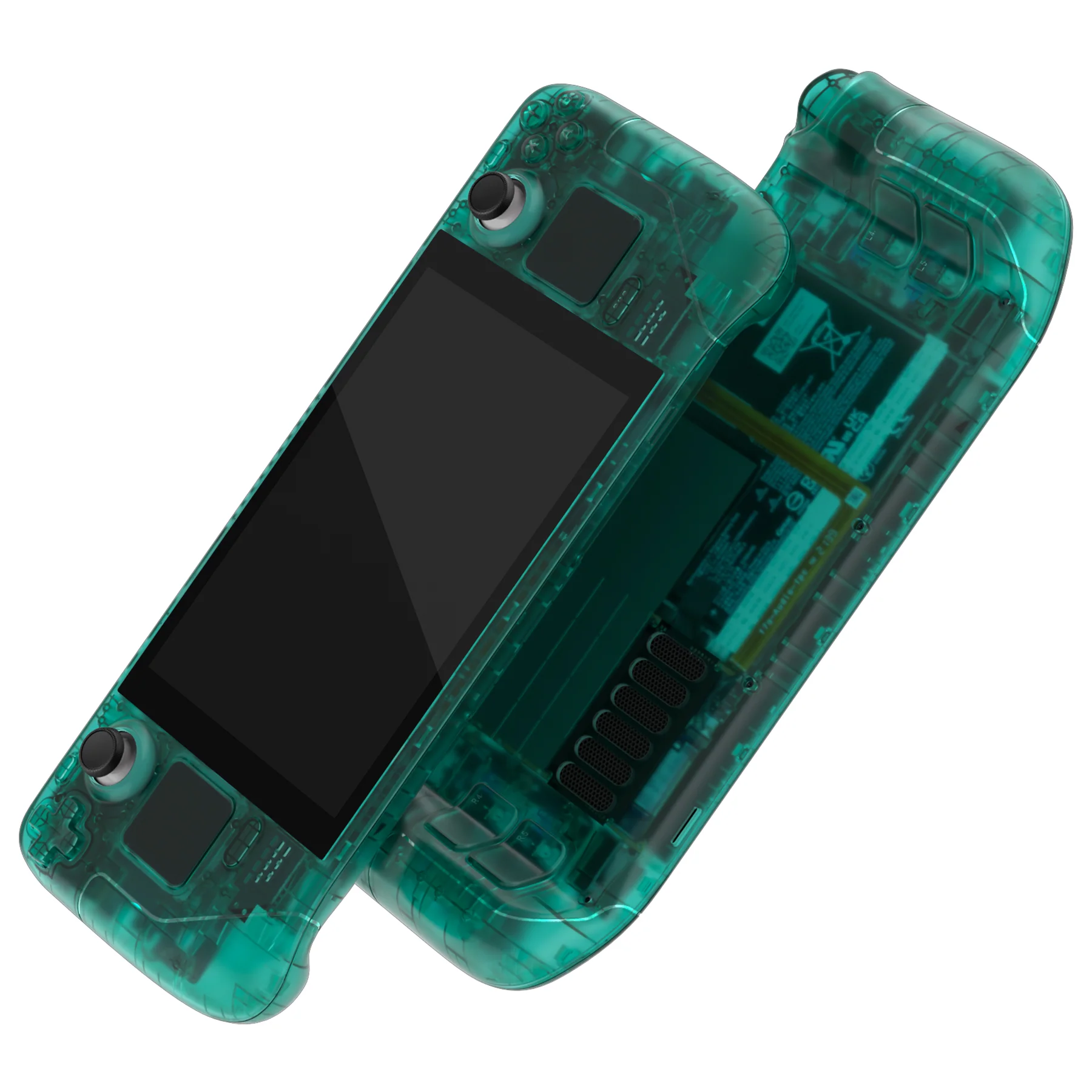 eXtremeRate Custom Full Set Shell with Buttons for Steam Deck LCD - Clear Emerald Green - Image 2